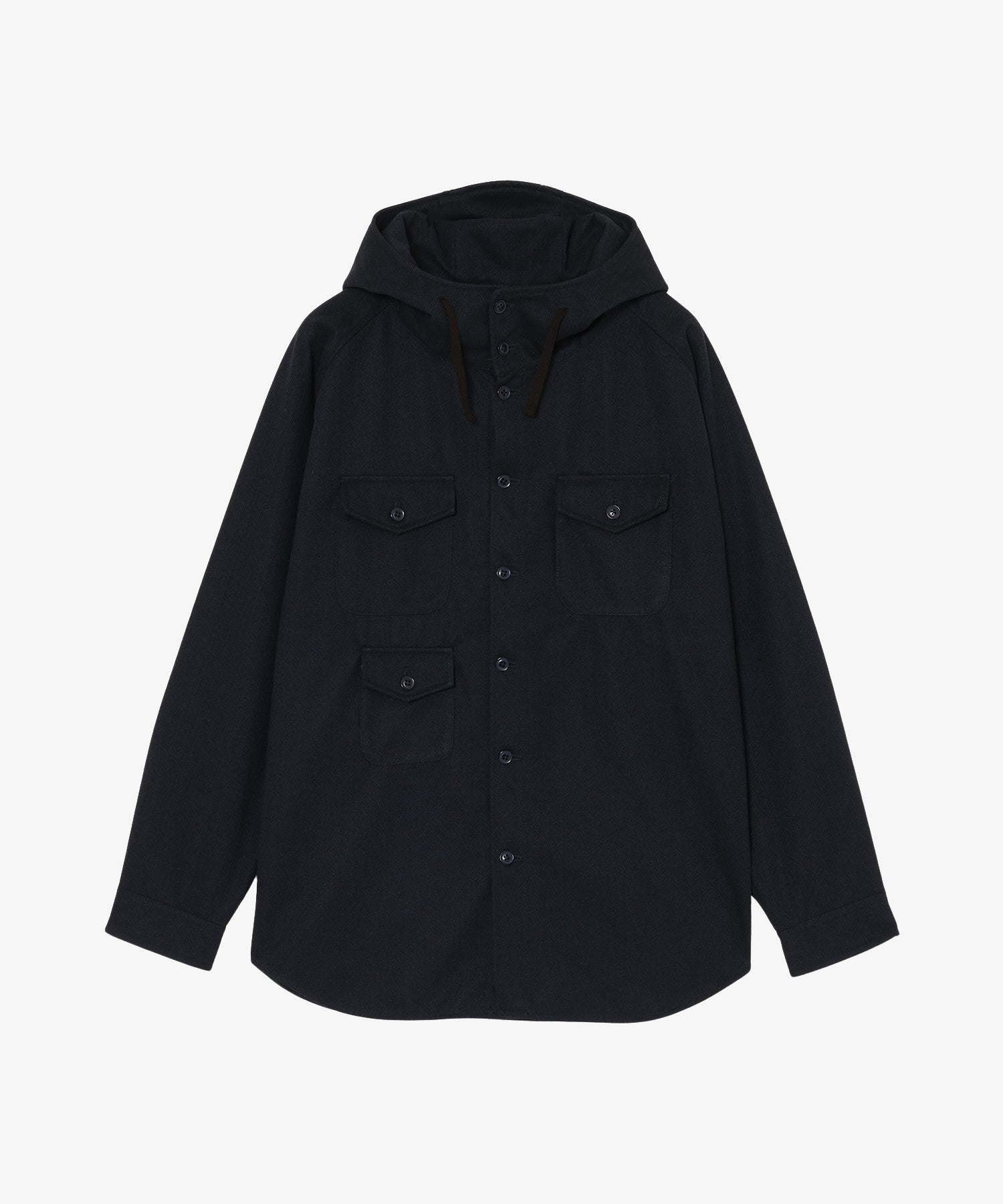 TWEED KNIT HOODED SHIRT