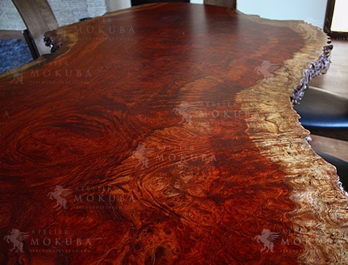 ダイニングテーブルxブビンガ【福島県 個人住宅】ブビンガ（瘤杢）一枚