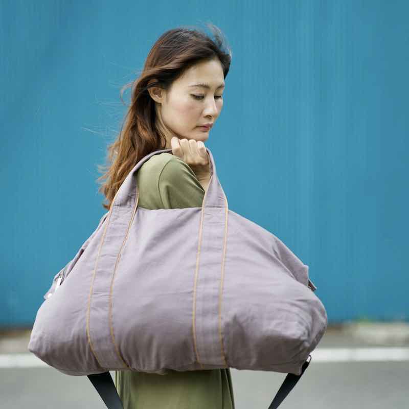 撥水ツイル ボストンバッグ（グレーパープル） | もりのがっこう公式