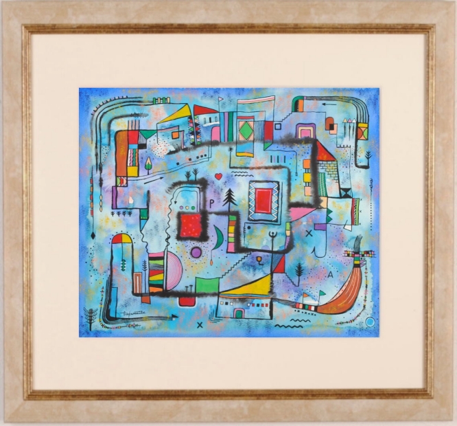 抽象画の絵画を水彩画で描いた若松愛子の抽象画「インナートリップ NO