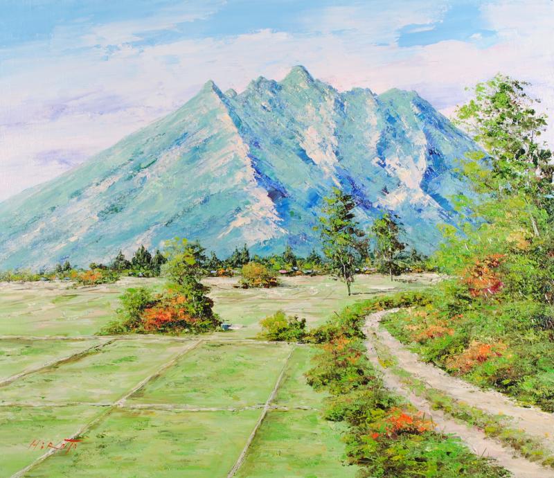 絵画の油絵で西村拡人が描いた阿蘇の絵「根子岳・6」をご購入