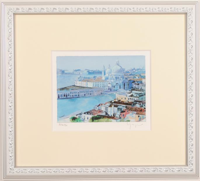 ヒロ・ヤマガタがシルクスクリーンの版画で制作したイタリアの絵