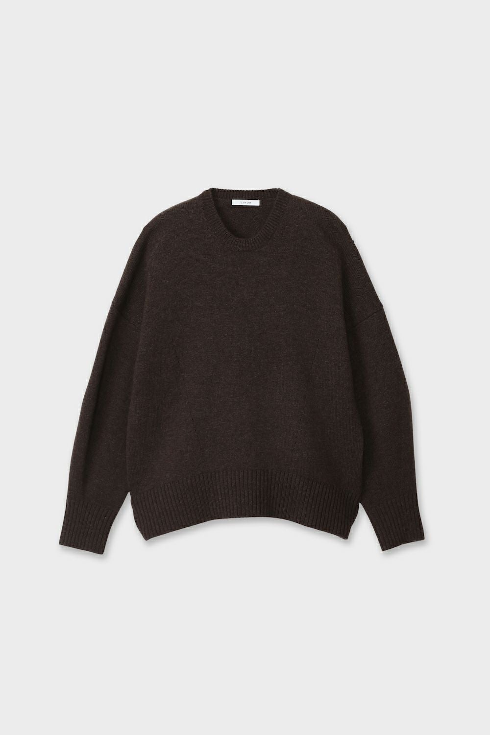 オーバーサイズクルーネックニット[BROWN] | CINOH