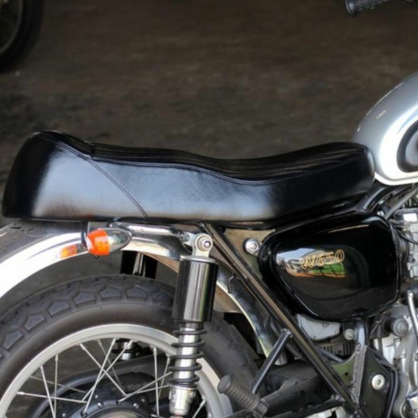カワサキ W650/400/800 本革シート ブラック モーターロック | バイク
