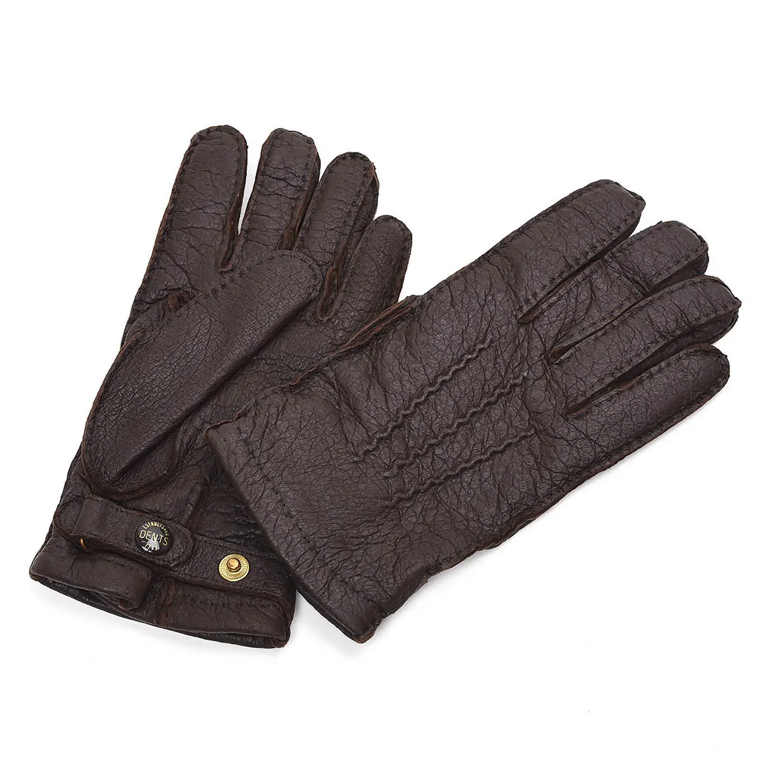 デンツ 15-1564 ペッカリー×カシミア ストラップ＆ロール BARK