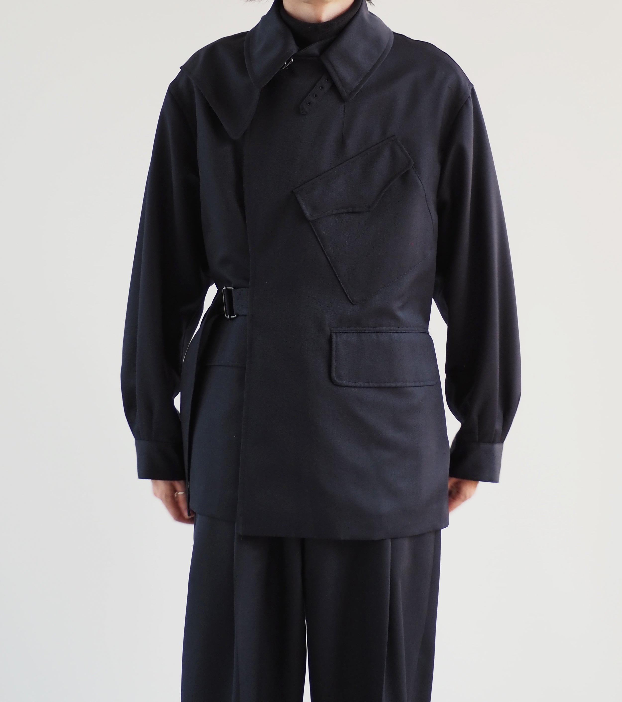 blurhms ウール モヘア モーターサイクル ジャケット, Dark Navy