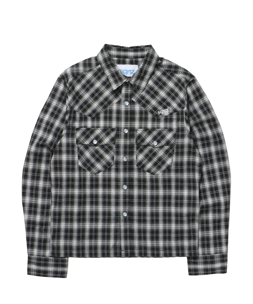 sqnz（エスキュンズ）】ウエスタンチェックロングスリーブシャツ