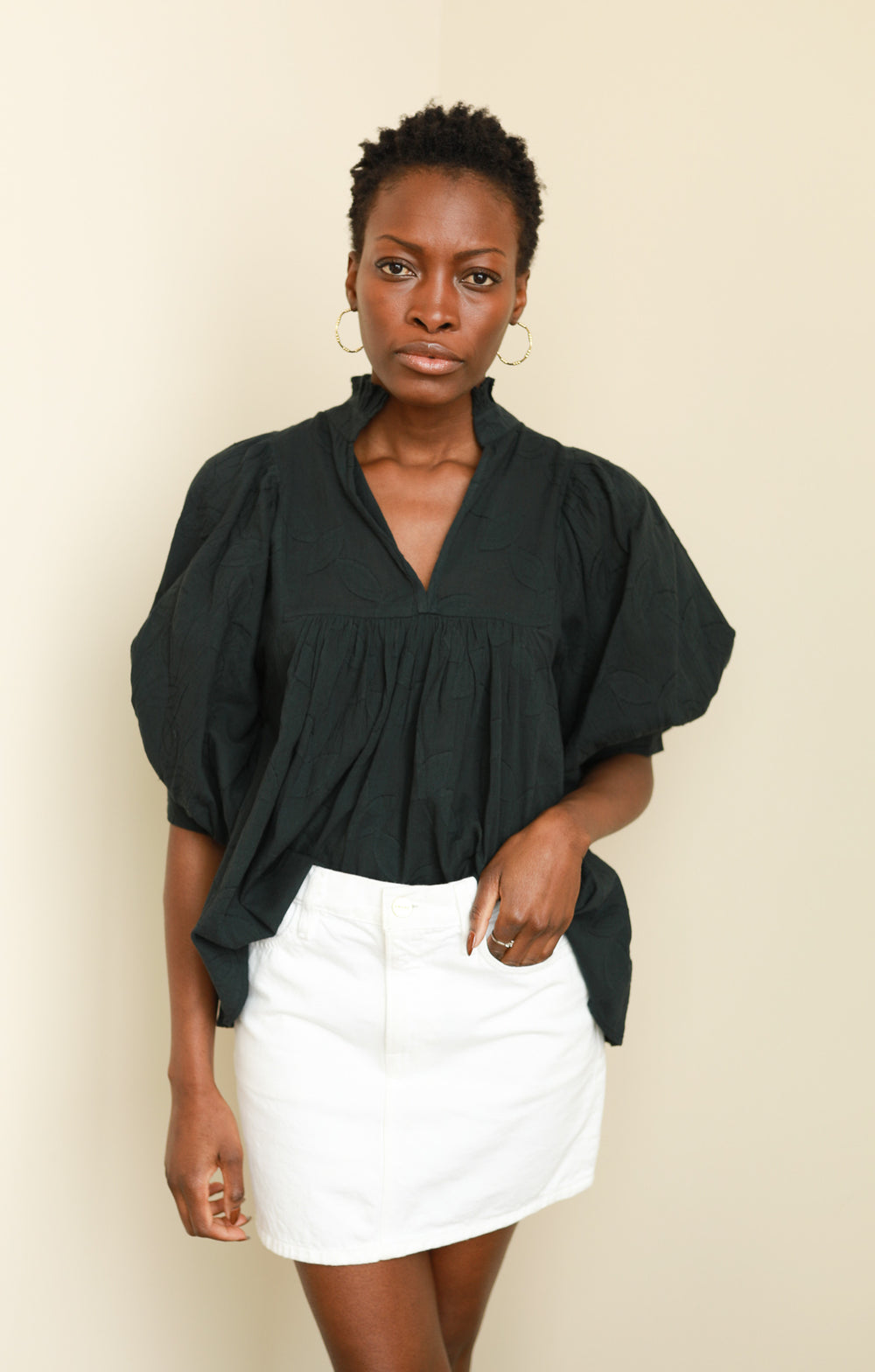 Black Leaf High Neck Top – NeverAWallflower