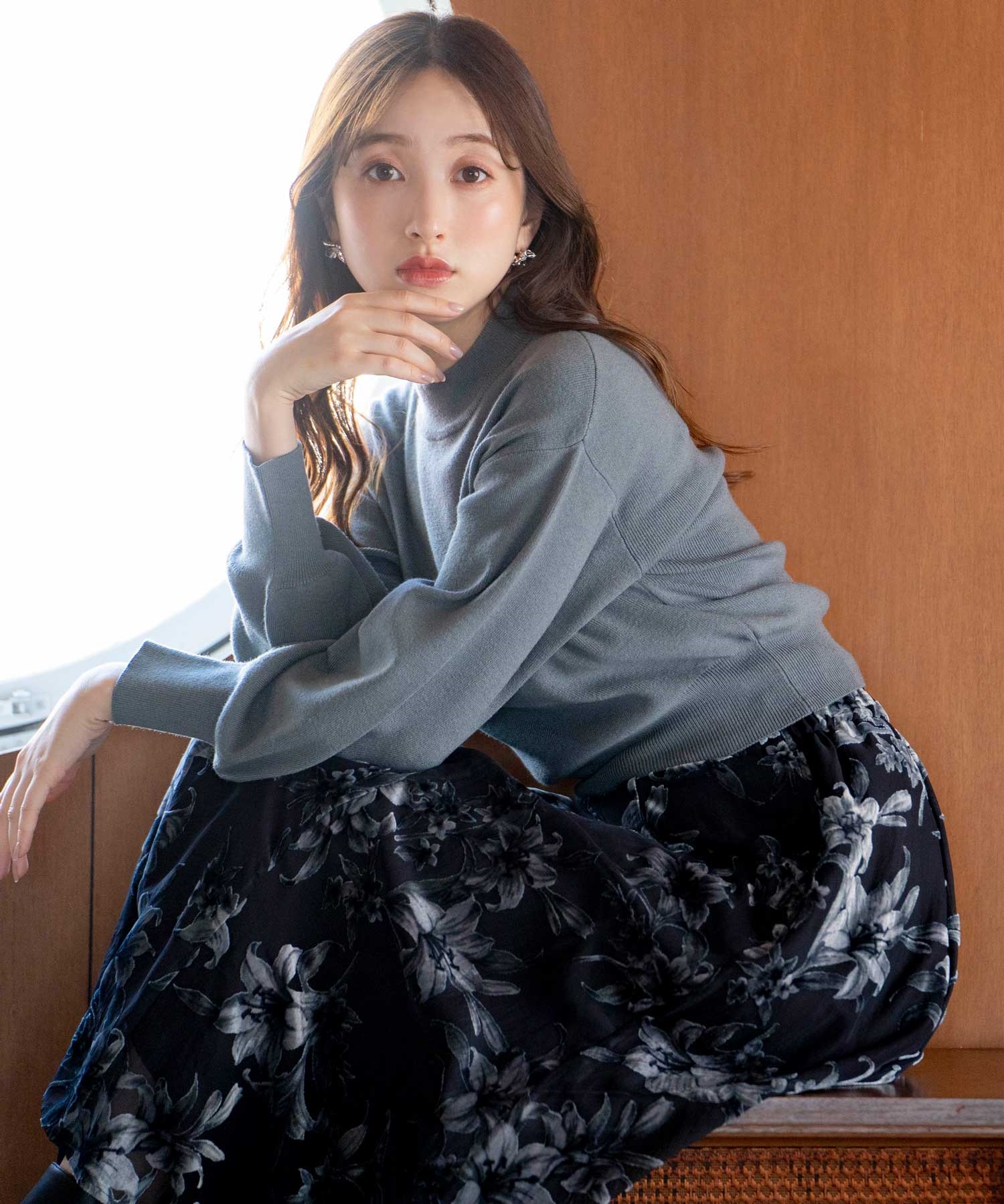 SSサイズあり】ベロアプリント花柄スカート | フレアスカート | NOELA