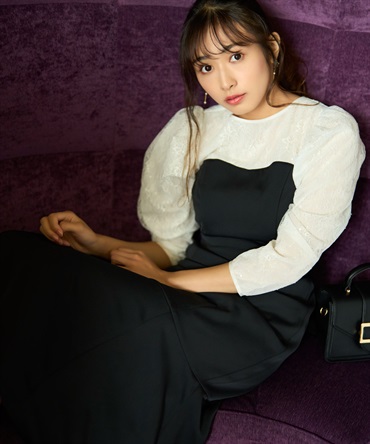 スパンコールレースドッキングワンピ | ロングワンピース | NOELA