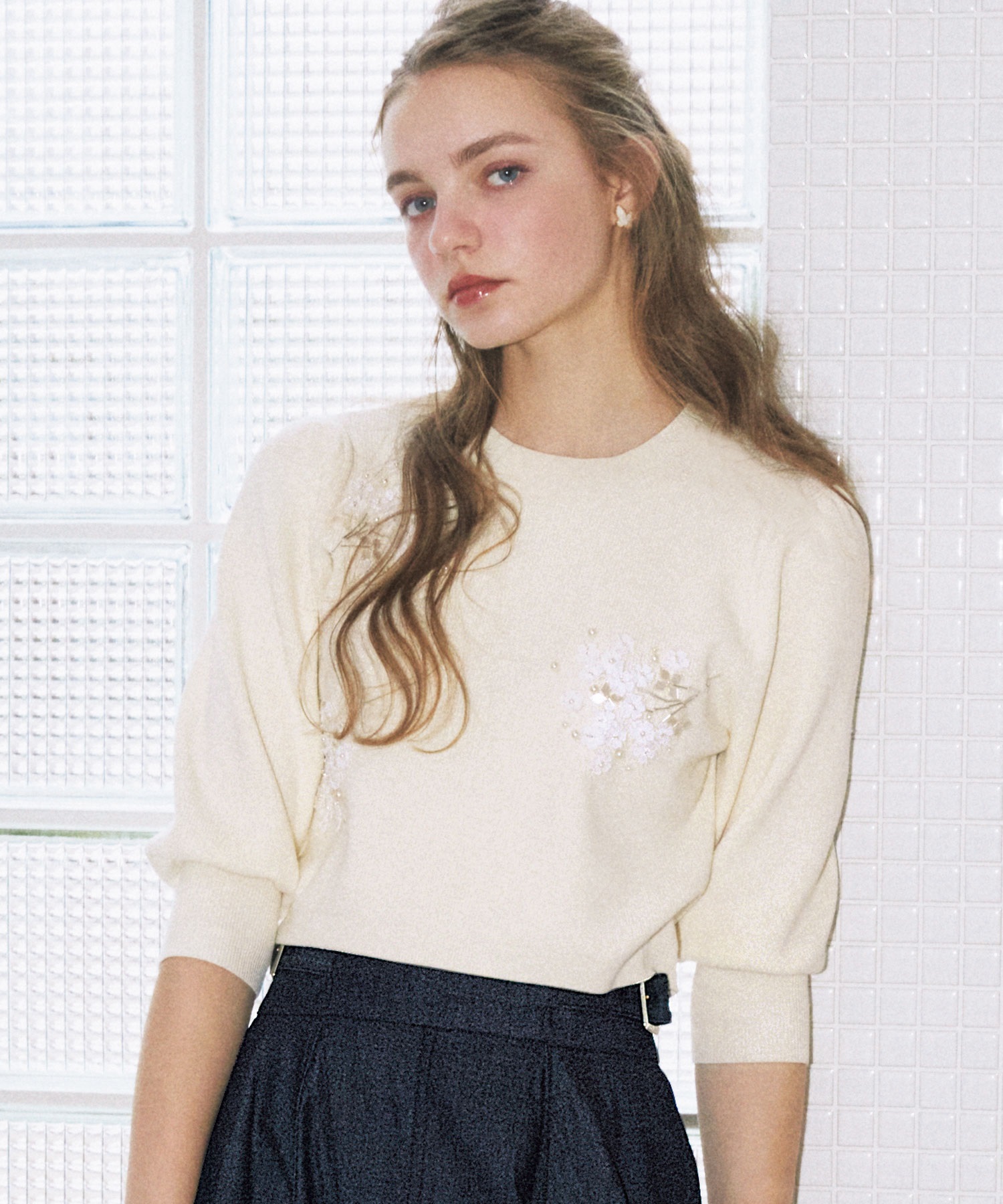 ビーズレース装飾ニット | ニット | NOELA OFFICIAL WEB STORE