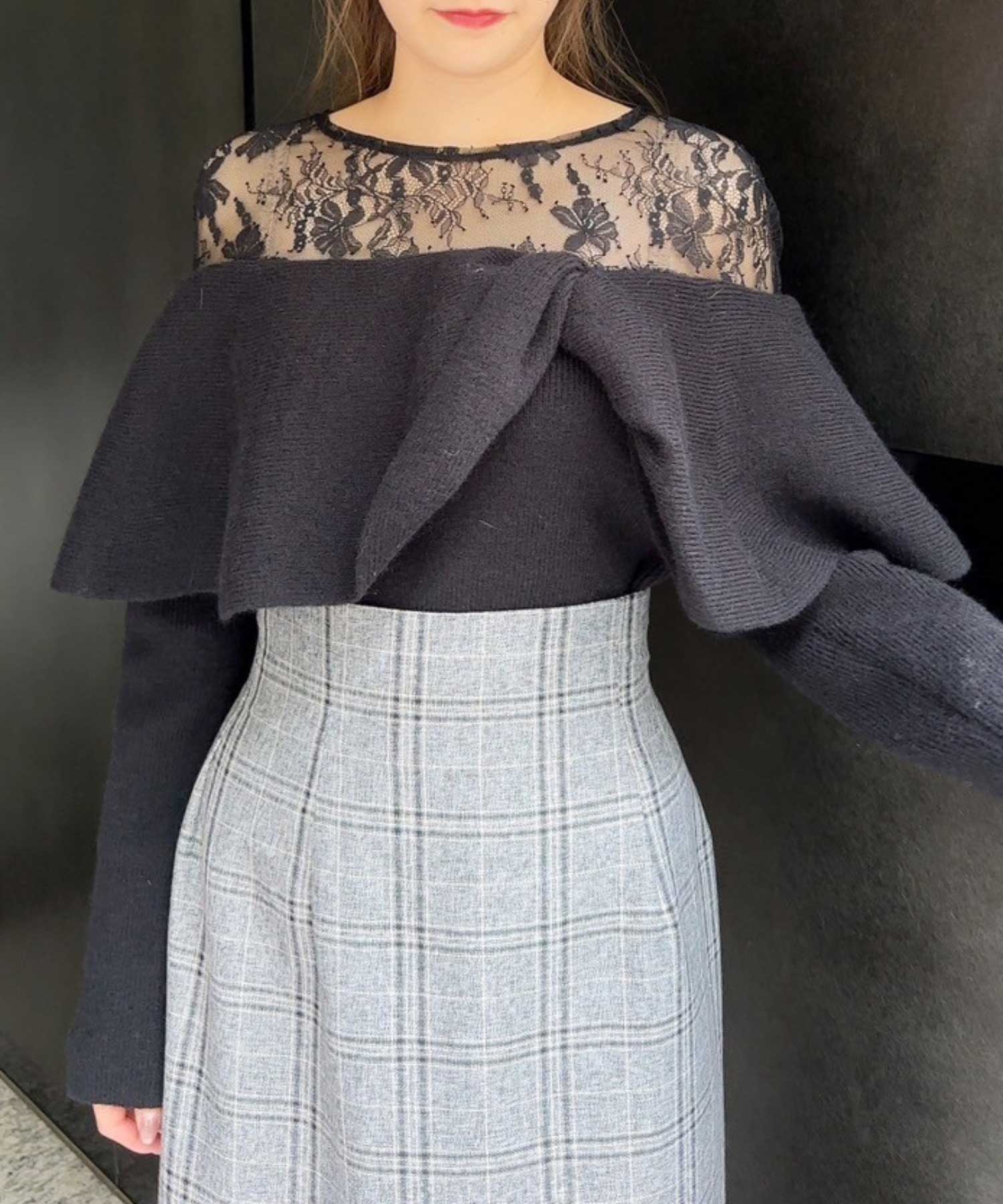 レースレイヤードバーサカラーニット | ニット | NOELA OFFICIAL WEB STORE