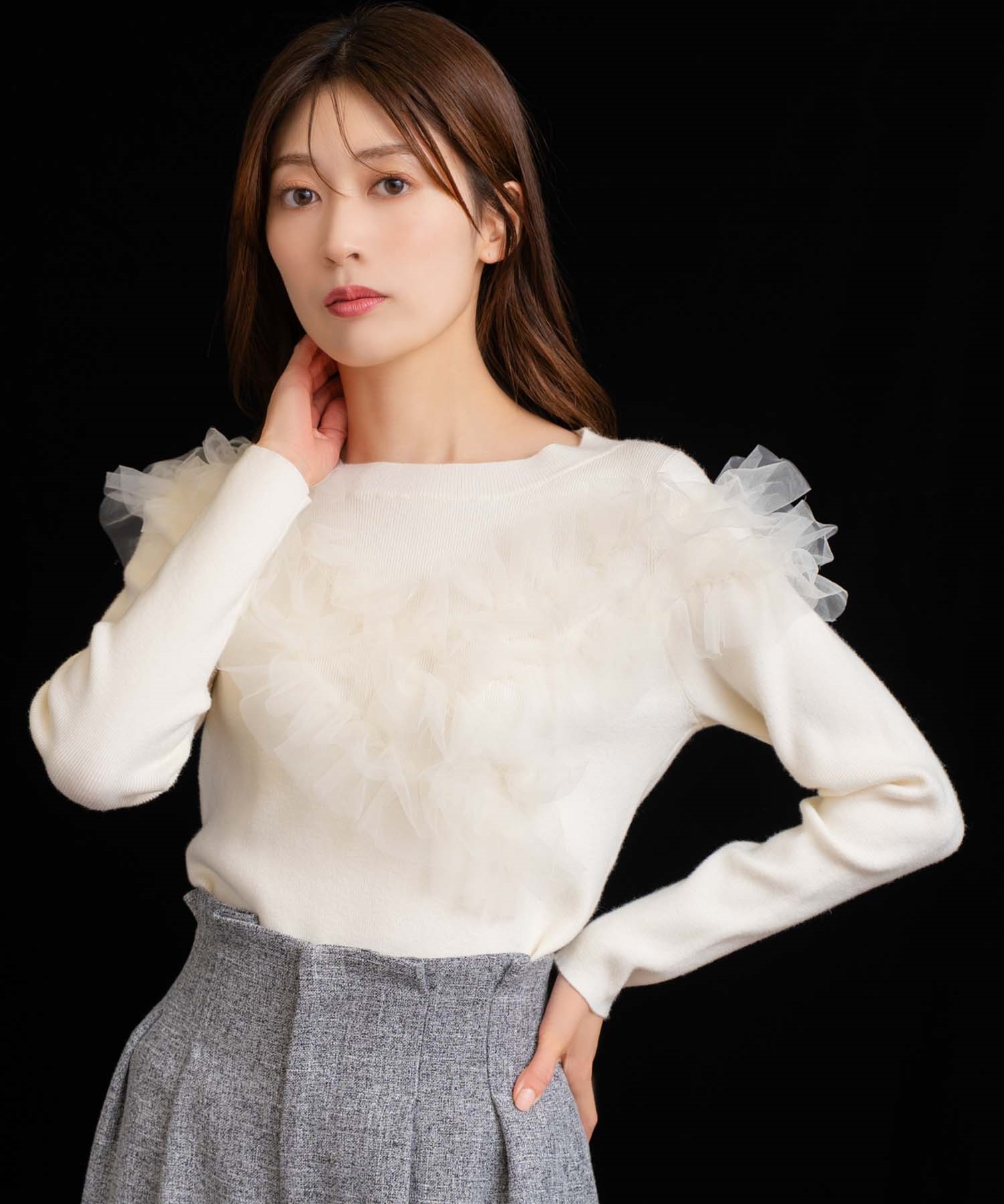 チュールフリルドッキングニット | ニット | NOELA OFFICIAL WEB STORE