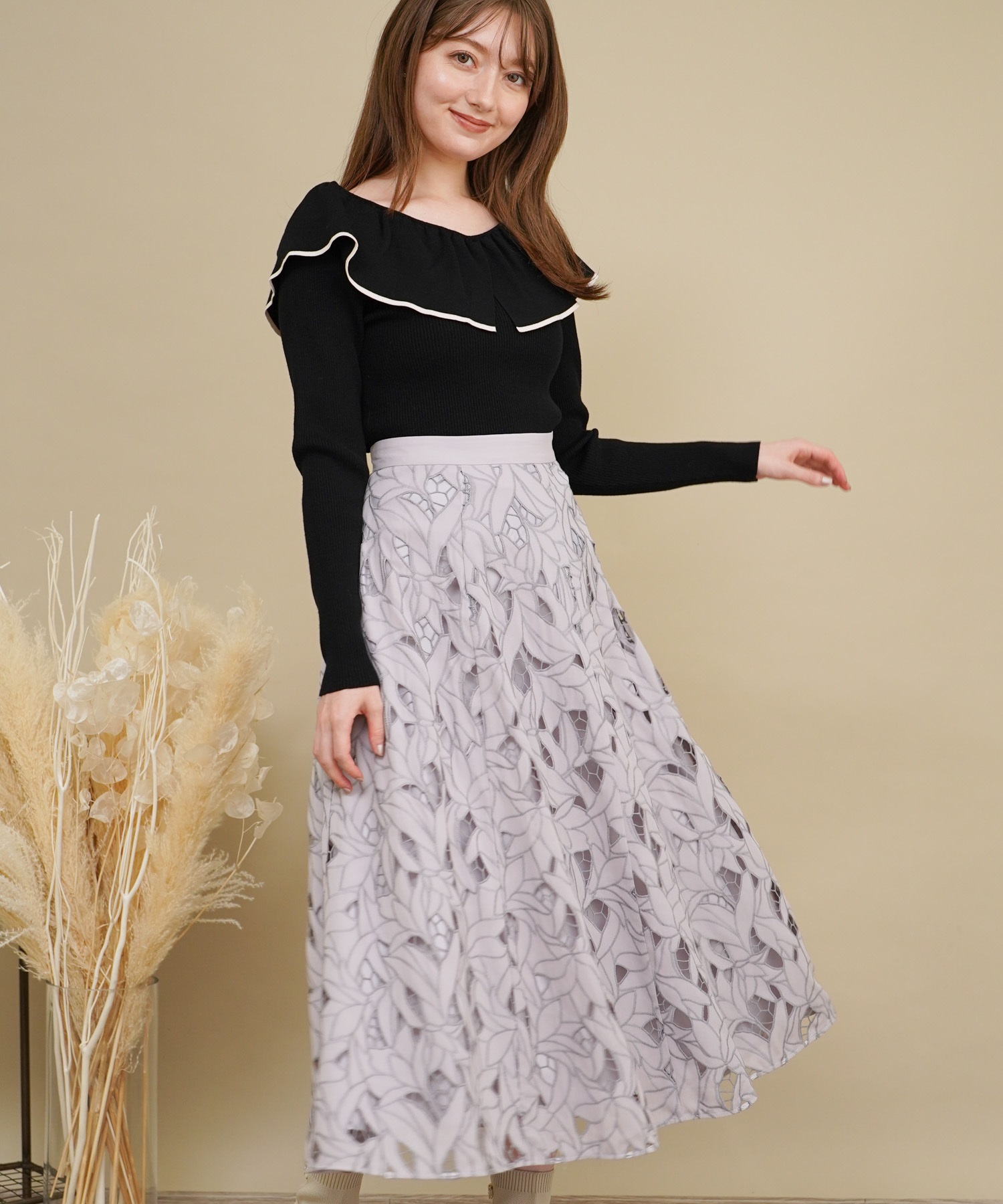 カットワークフラワースカート | フレアスカート | NOELA OFFICIAL WEB