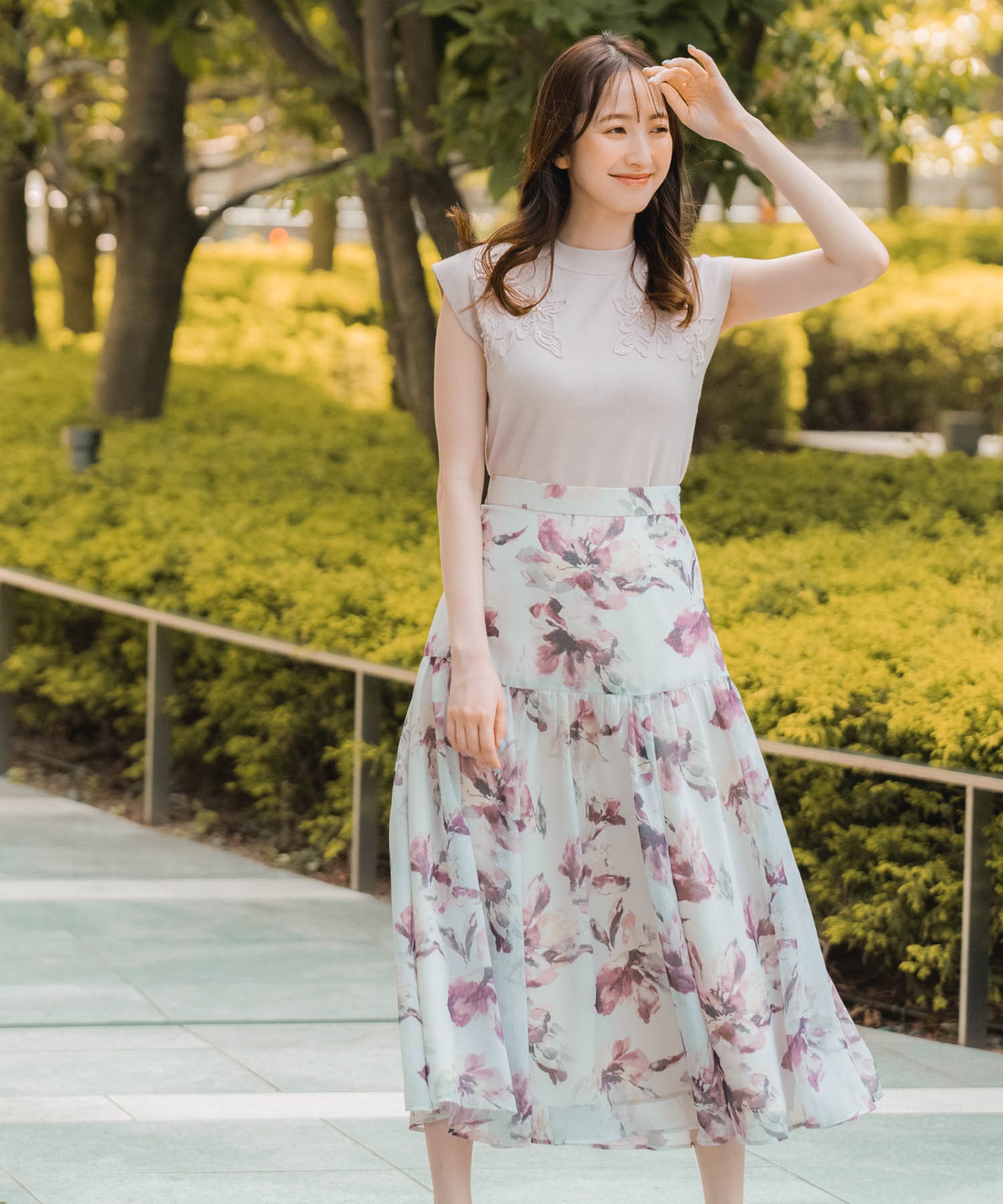 ぼかし花柄シャイニースカート | フレアスカート | NOELA OFFICIAL WEB