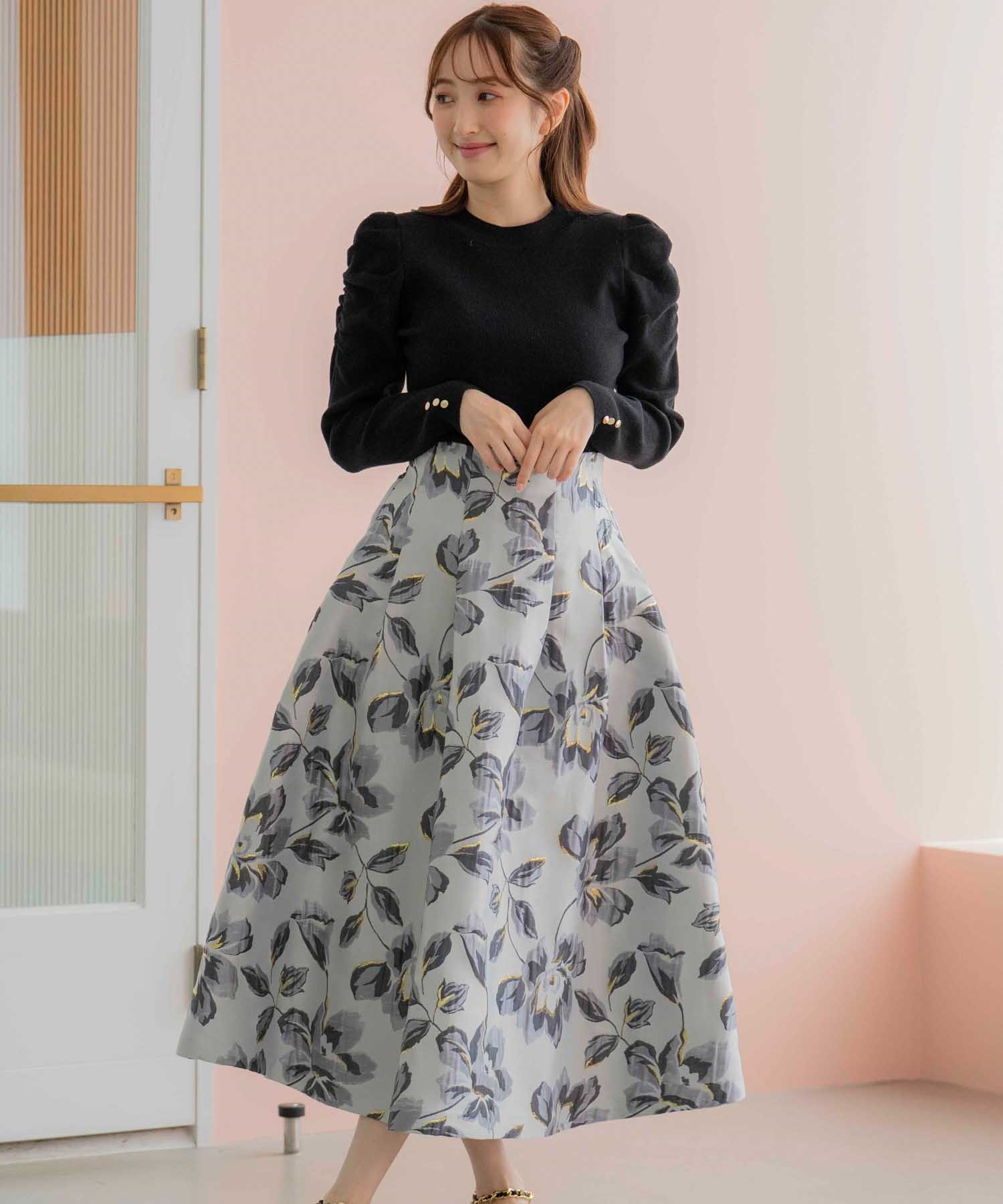 光沢ジャガードスカート | フレアスカート | NOELA OFFICIAL WEB STORE