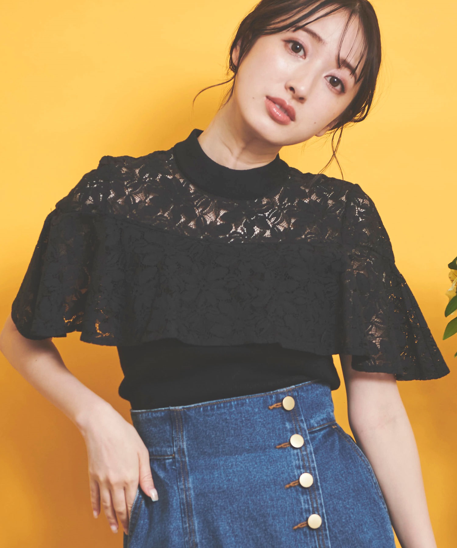 ハイネックフリルレースニット | ニット | NOELA OFFICIAL WEB STORE