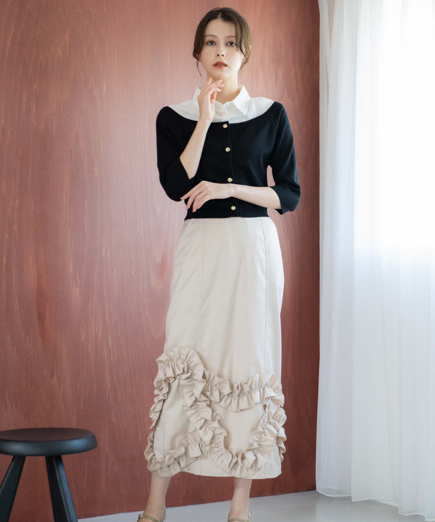 モチーフフリルタイトスカート | タイトスカート | NOELA OFFICIAL WEB