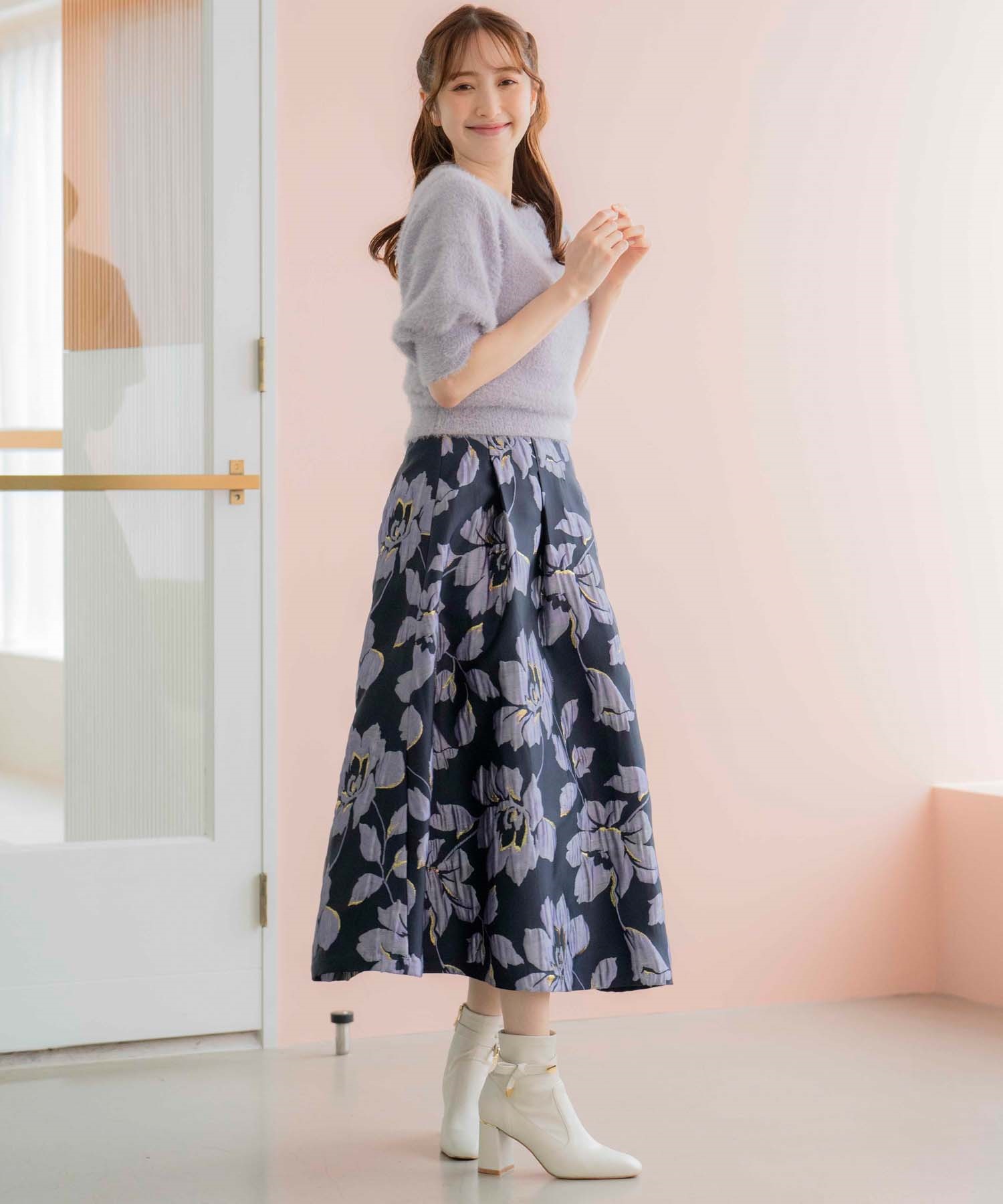 光沢ジャガードスカート | フレアスカート | NOELA OFFICIAL WEB STORE