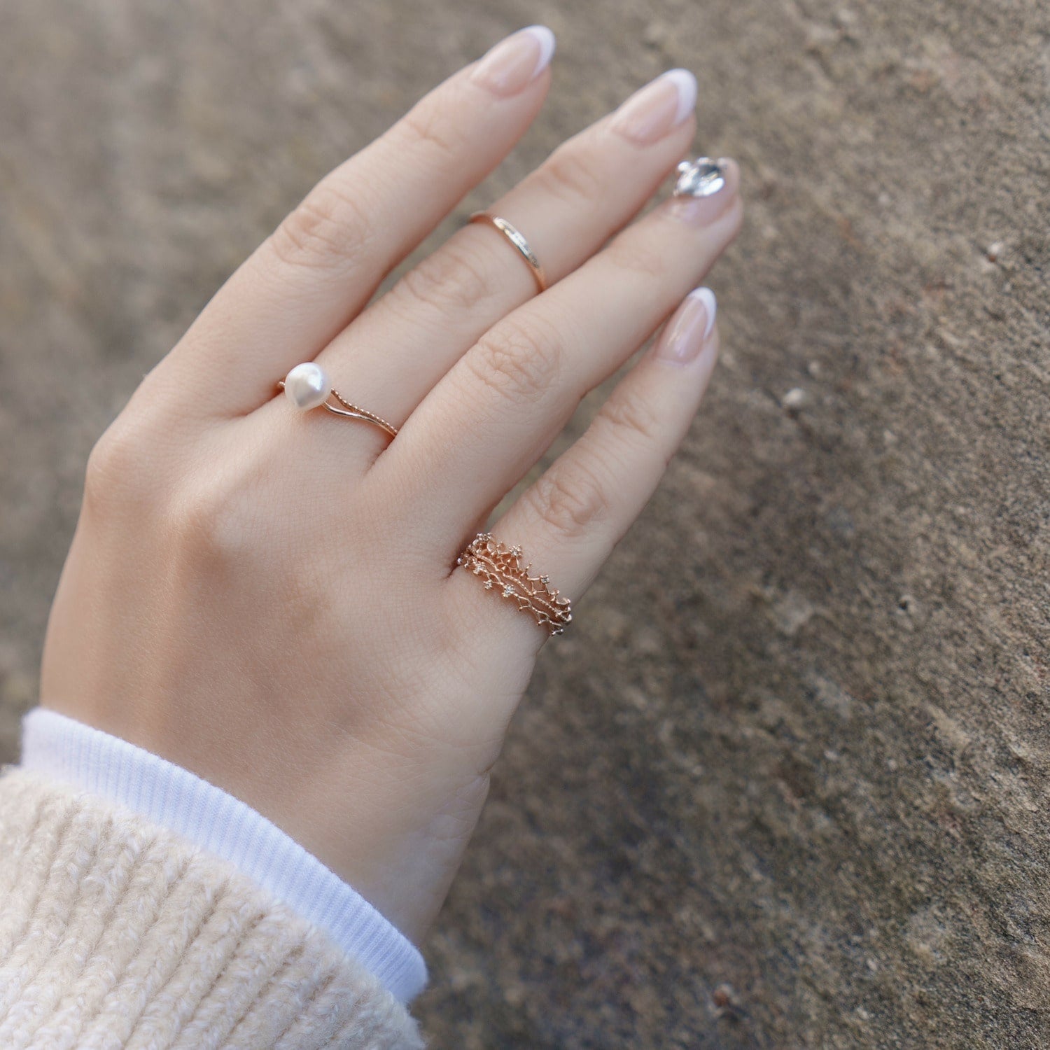 SAORIさんご着用】K10ダイヤモンドピンキーリング｜ピンキーリング