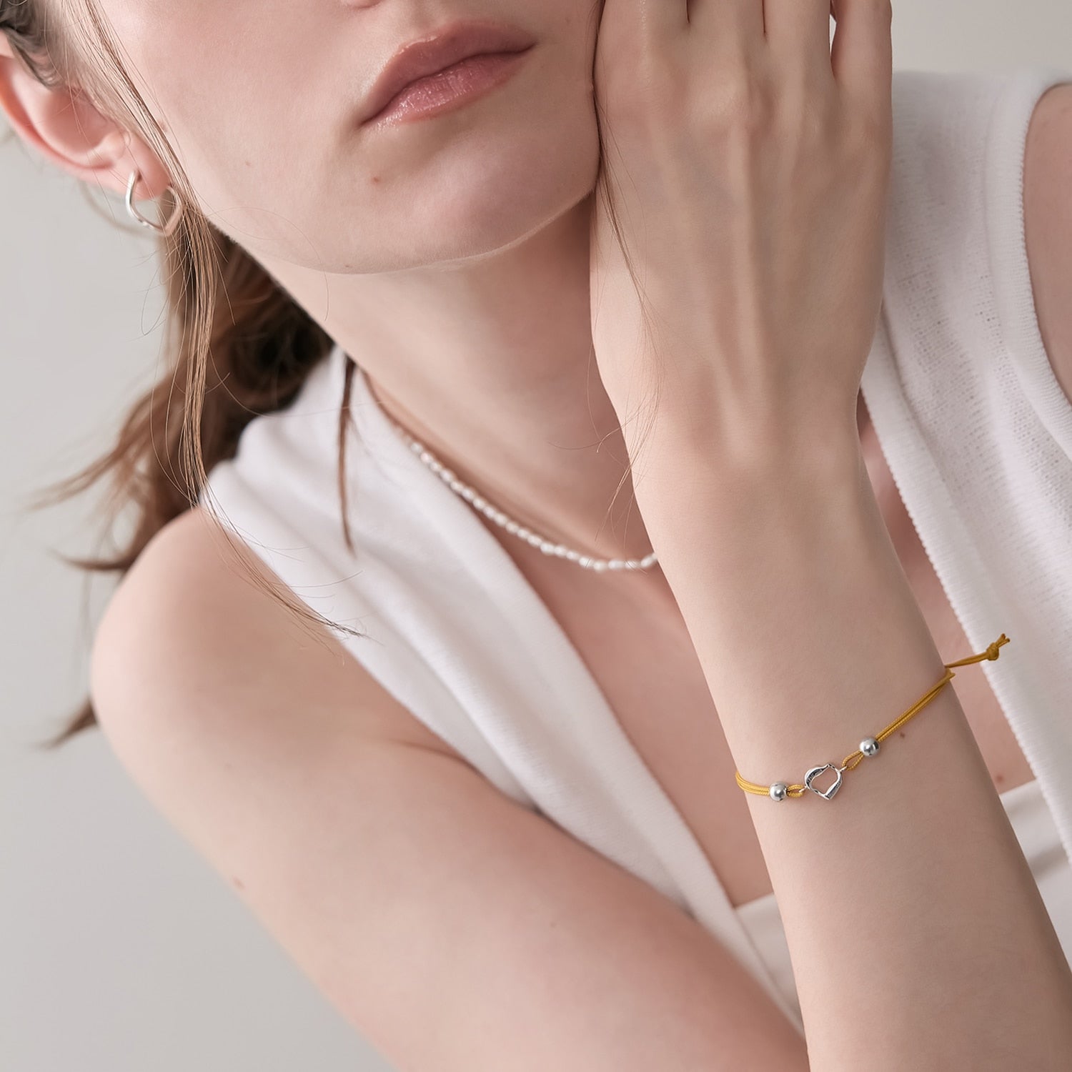 シルバーコードブレスレット（イエロー）｜ブレスレット｜ノジェス