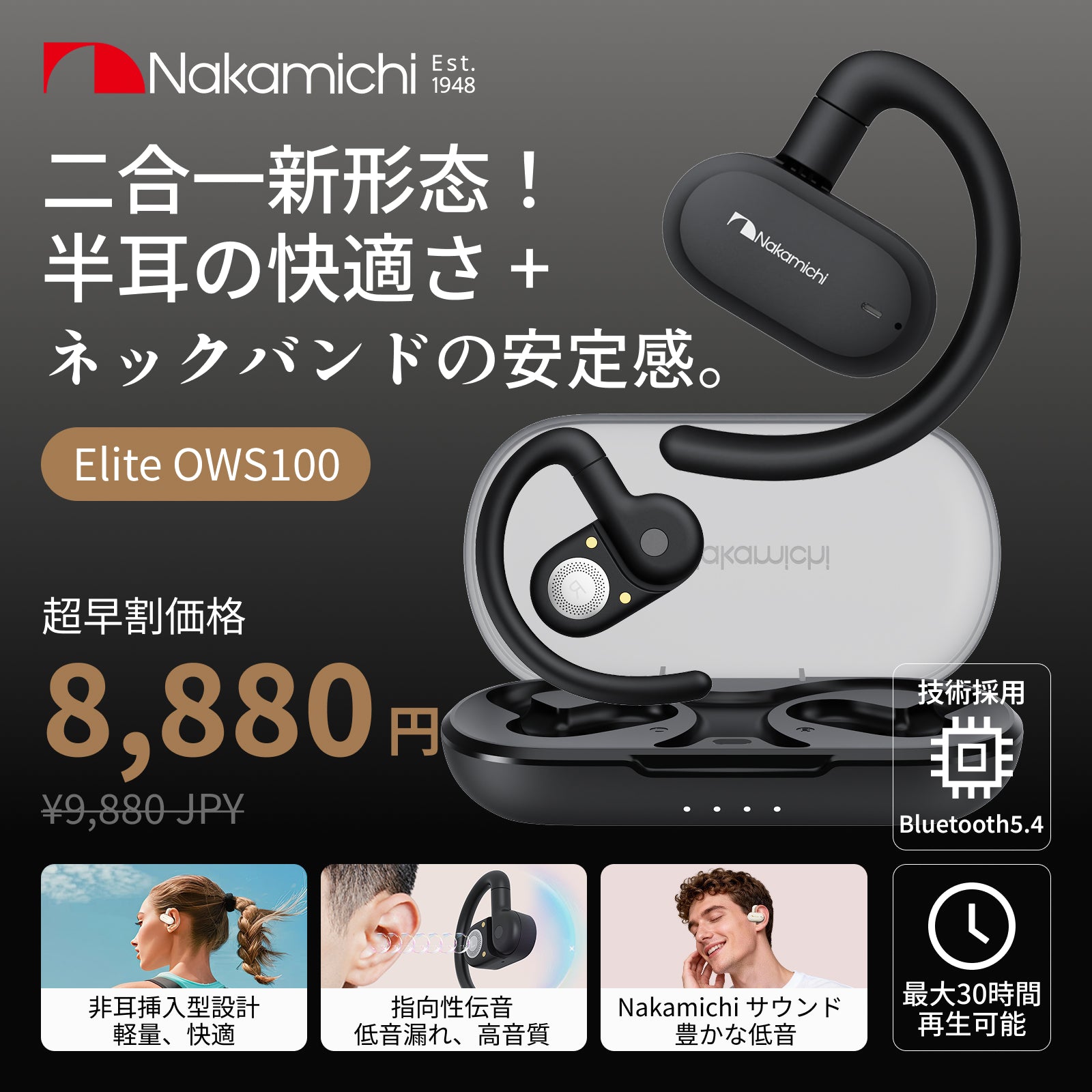 イヤーフックヘッドホン – Nakamichi