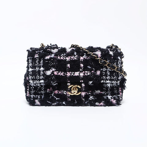 シャネル CHANEL ツイード 20cm ミニマトラッセ チェーン プレート