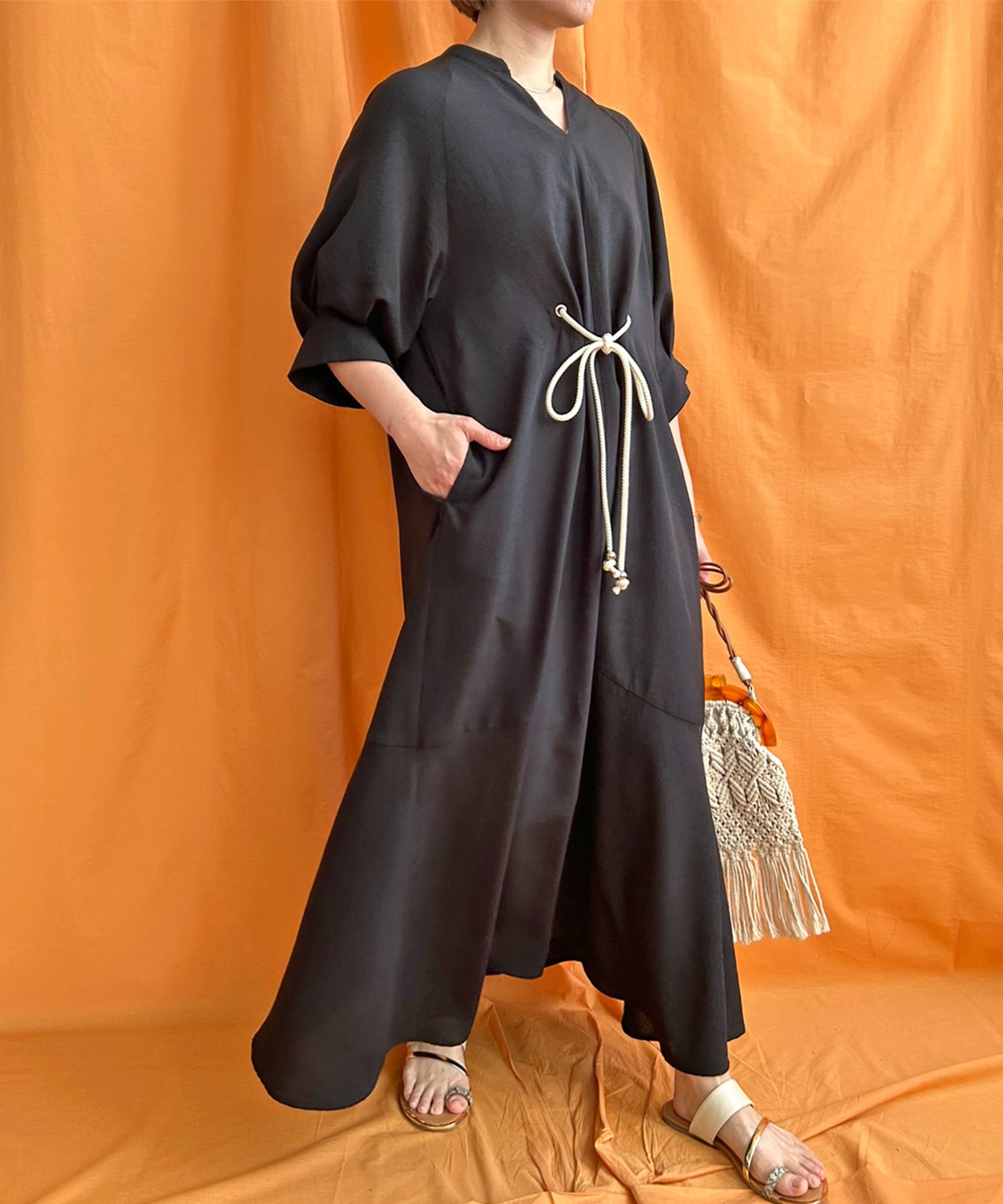 ロープベルトリネンライクワンピース LHELBIE│Eimee Law & LHELBIE