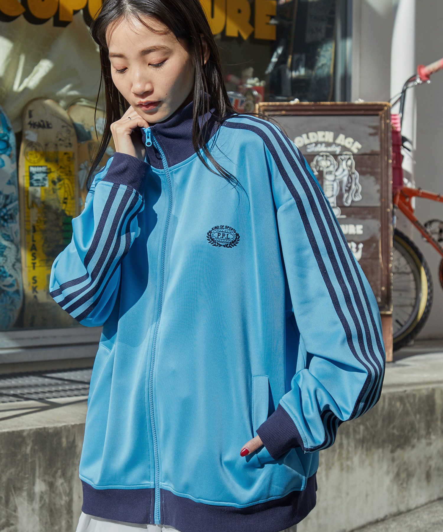 エンブレム刺繍サイドライントラックジャケット MONO-MART│MONO-MART