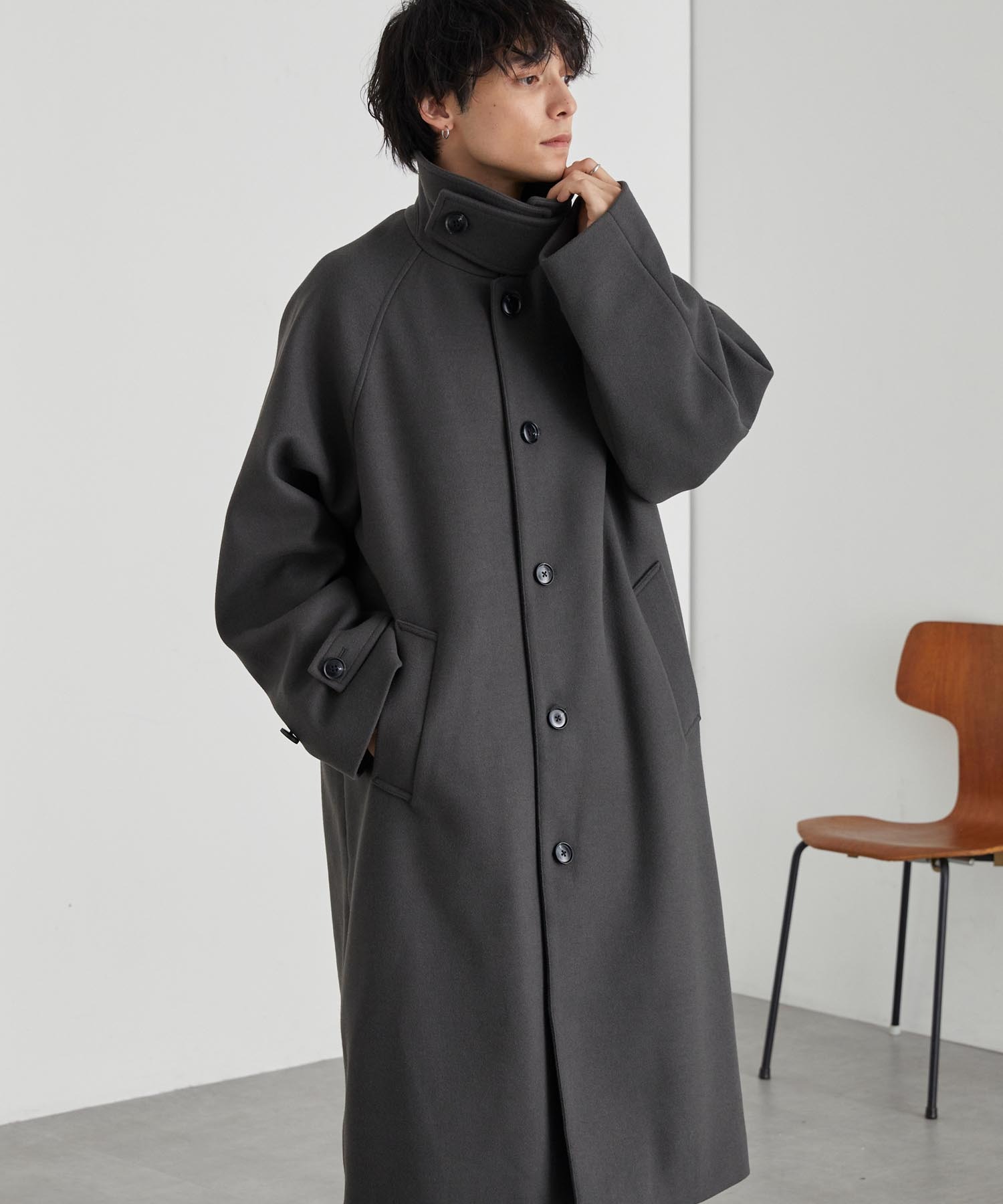 Slow Gun スロウガン　ステンカラーコート　サイズ1 AUBERGE スロウガン(SLOWGUN) 2016-17年秋冬 メンズコレクション