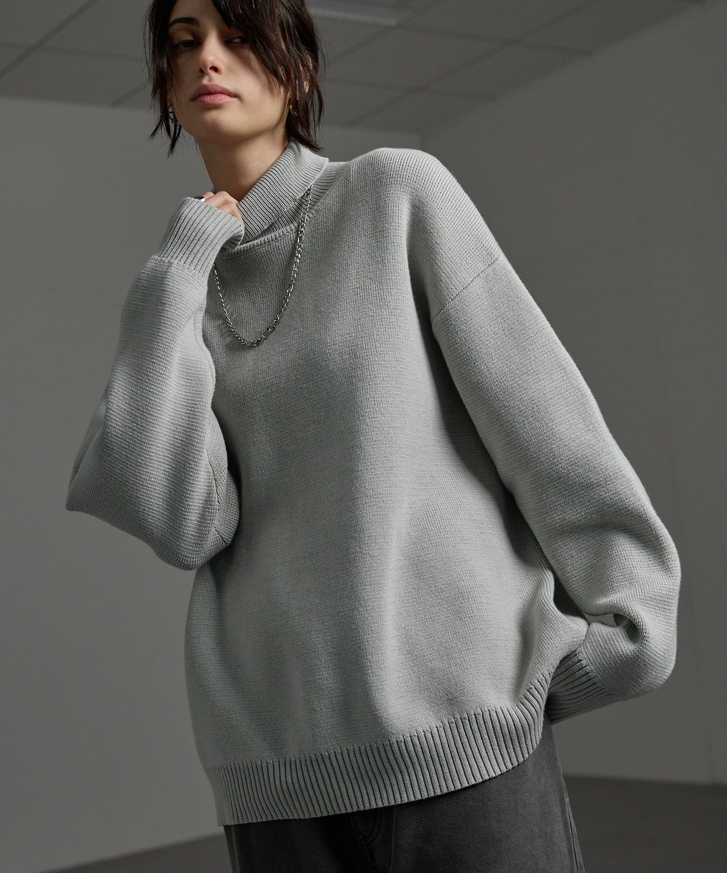 ウォッシャブルミラノリブルーズハイネックニット MONO-MART│MONO