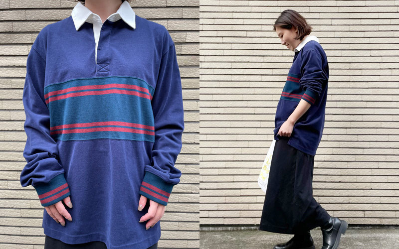 メンズが狙い目！【ユニクロ×JW ANDERSON】ラガーシャツを女子が着用