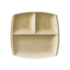 titto 3つ仕切皿(角) ライトブラウン | 小田陶器公式サイト