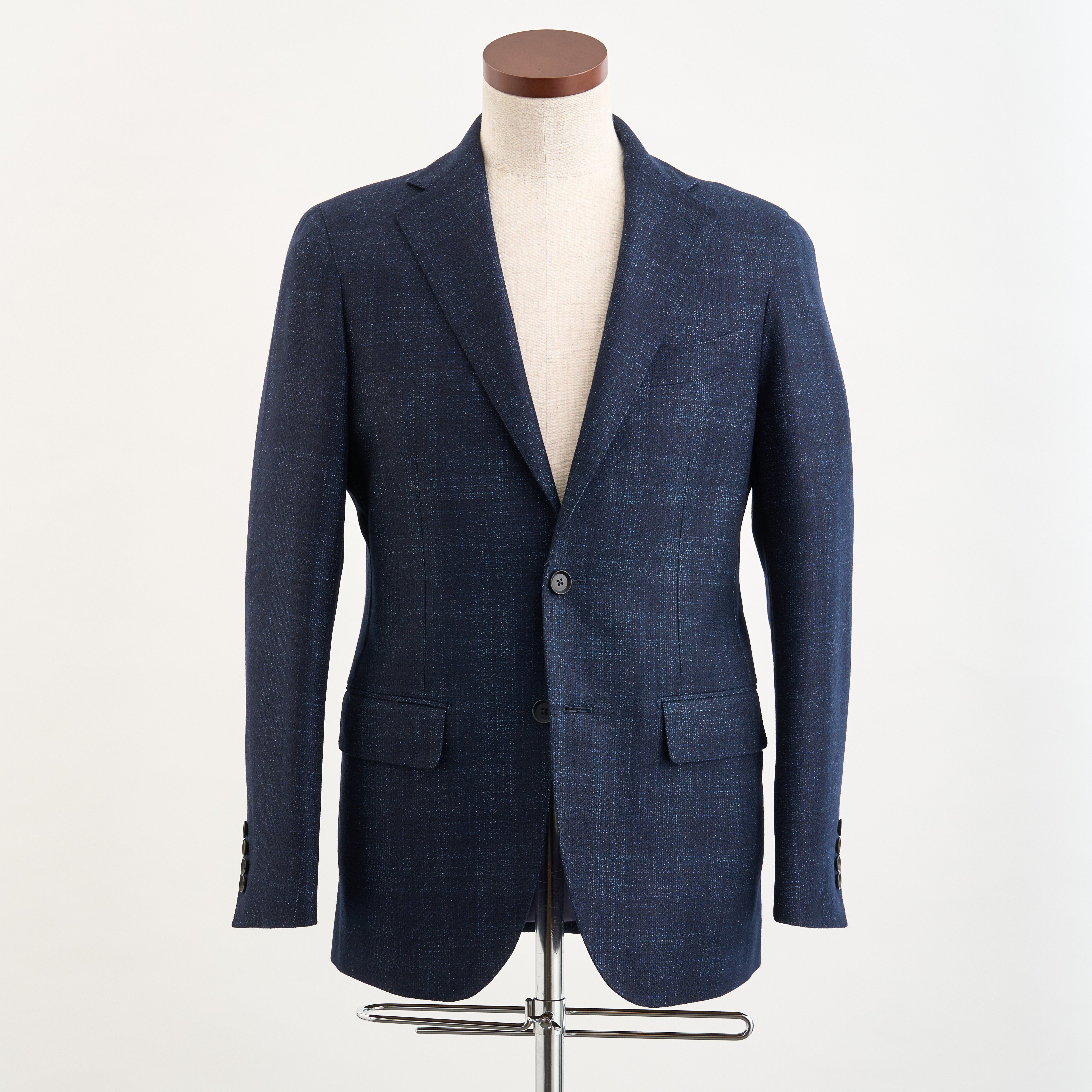 ドーランドハウス】2Bシャドウチェックジャケット（ネイビー