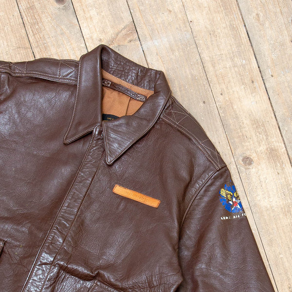 Vintage Lost Worlds WW2 J.A. Dubow USAAF A-2 Leather Flight Jacket