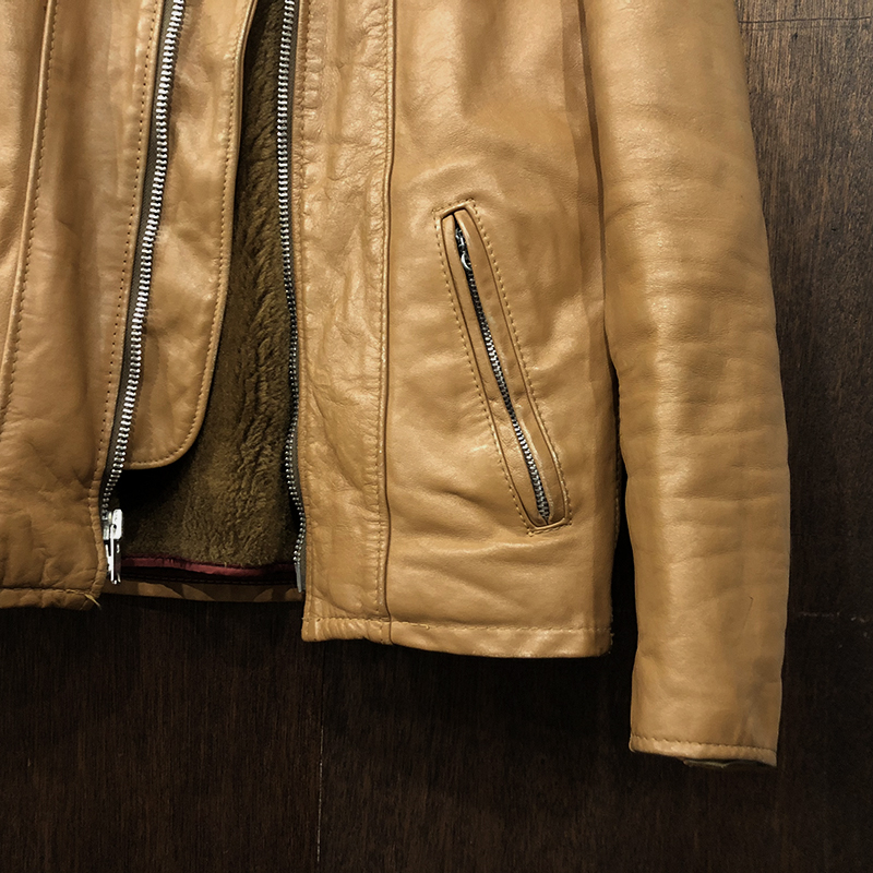 Schott Single Riders Jacket Camel 38（ショット シングル ライダース