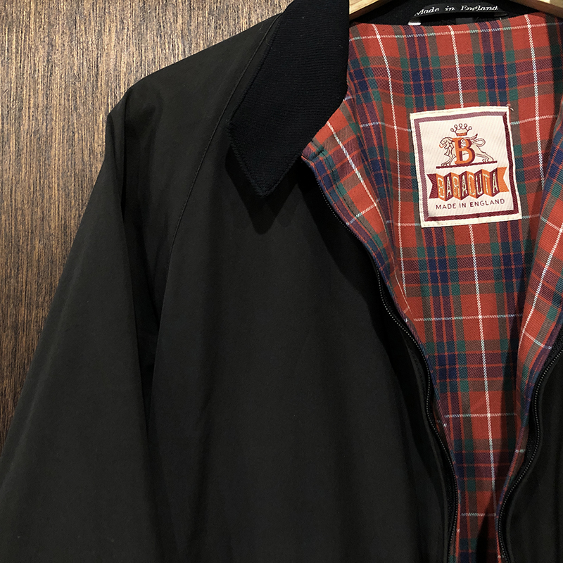 Baracuta G9 Harrington Jacket Black Cotton 100% Opti Zip Made in