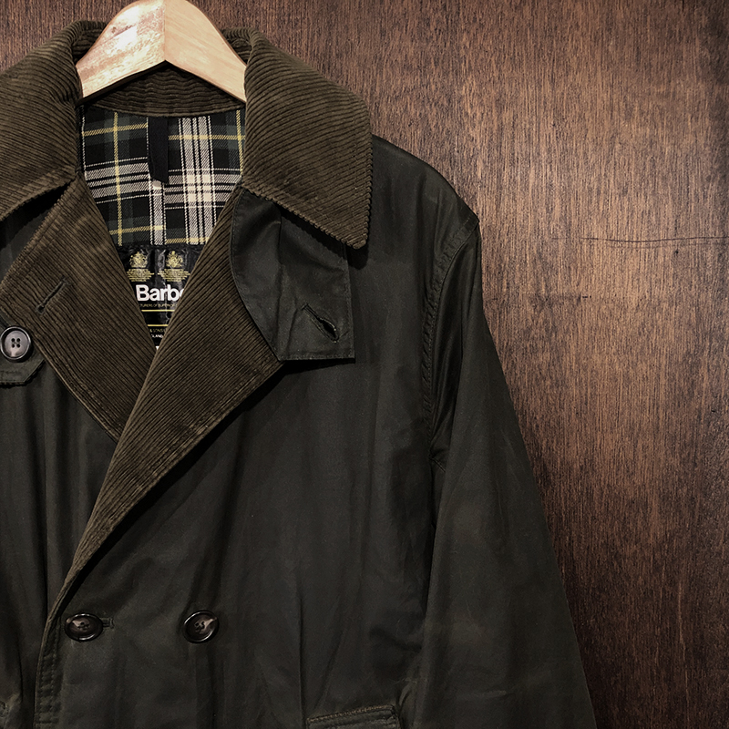 Barbour Trench Coat Sage Vintage 3Warrant C34 Mint バブアー