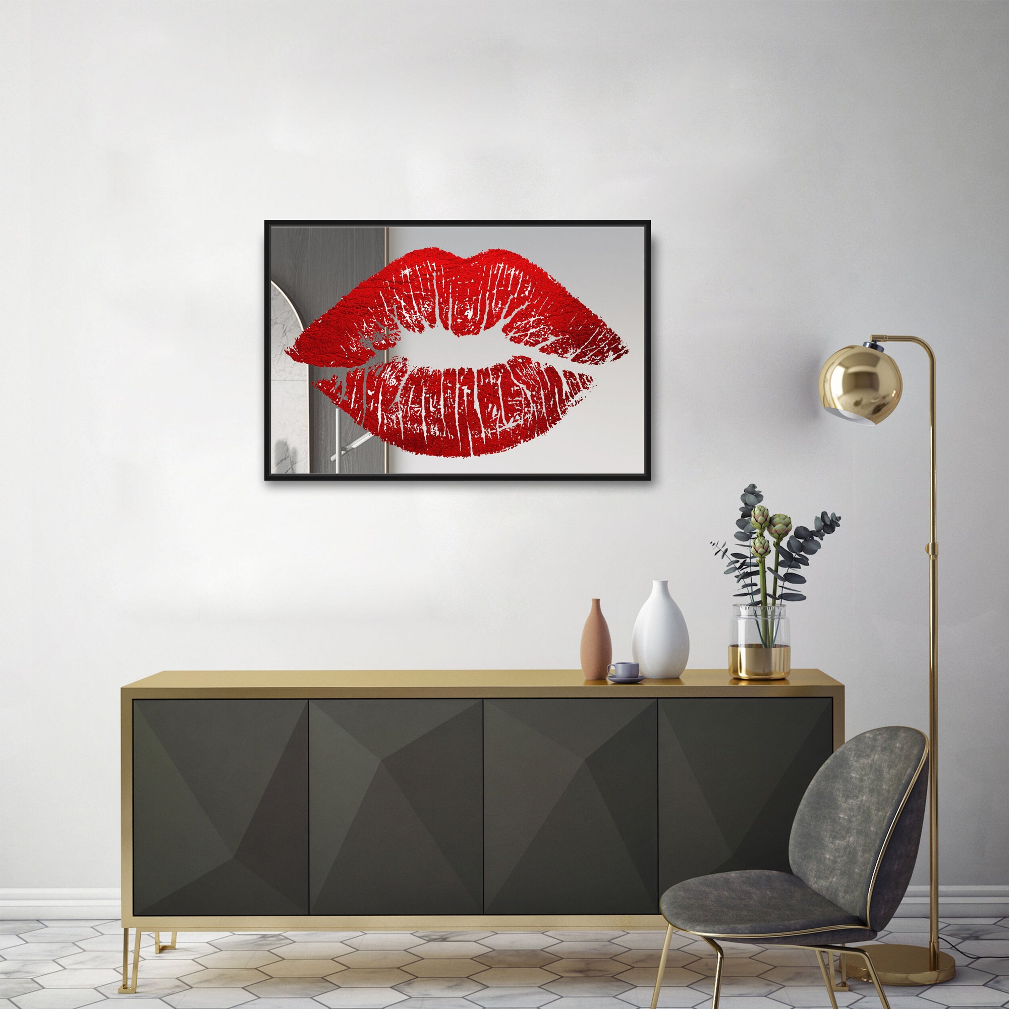 Solid Kiss Red Mirror | Fashion Wall Art | Oliver Gal