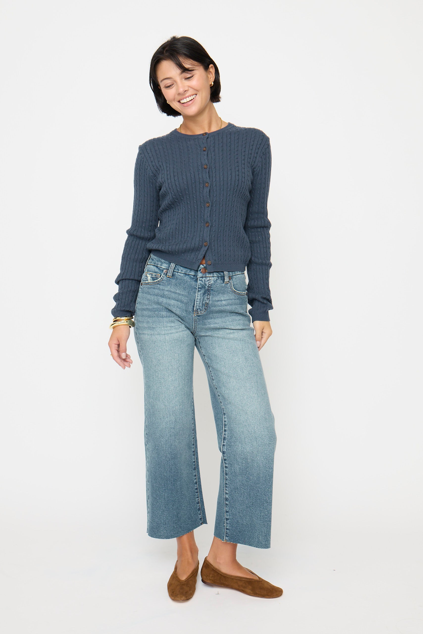 Aberdeen Wide Leg Crop Jeans – Vintage Worn | Oliver Logan