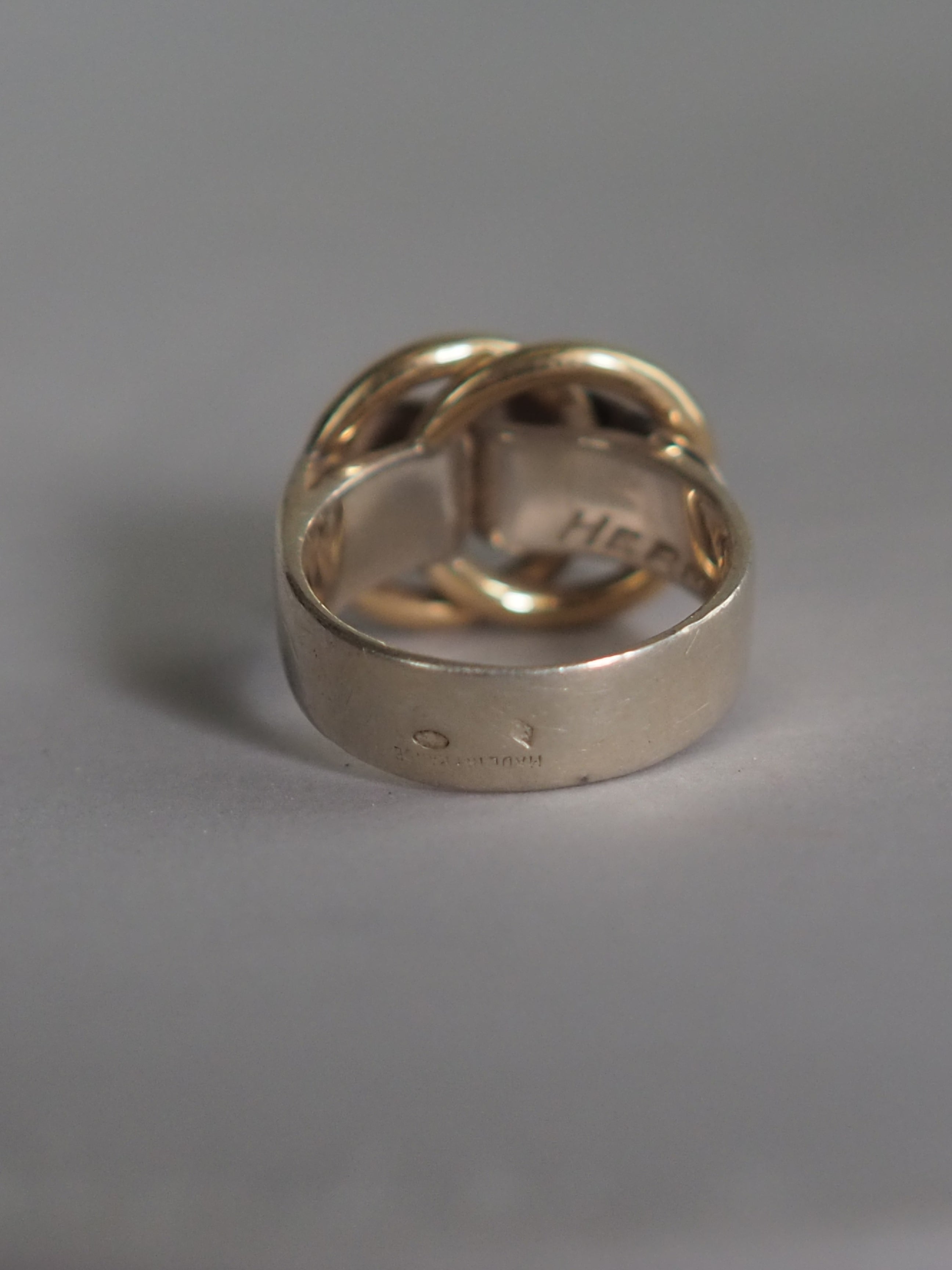 VINTAGE HERMES ヴィンテージ エルメス ドゥザノー リング コンビ 8号