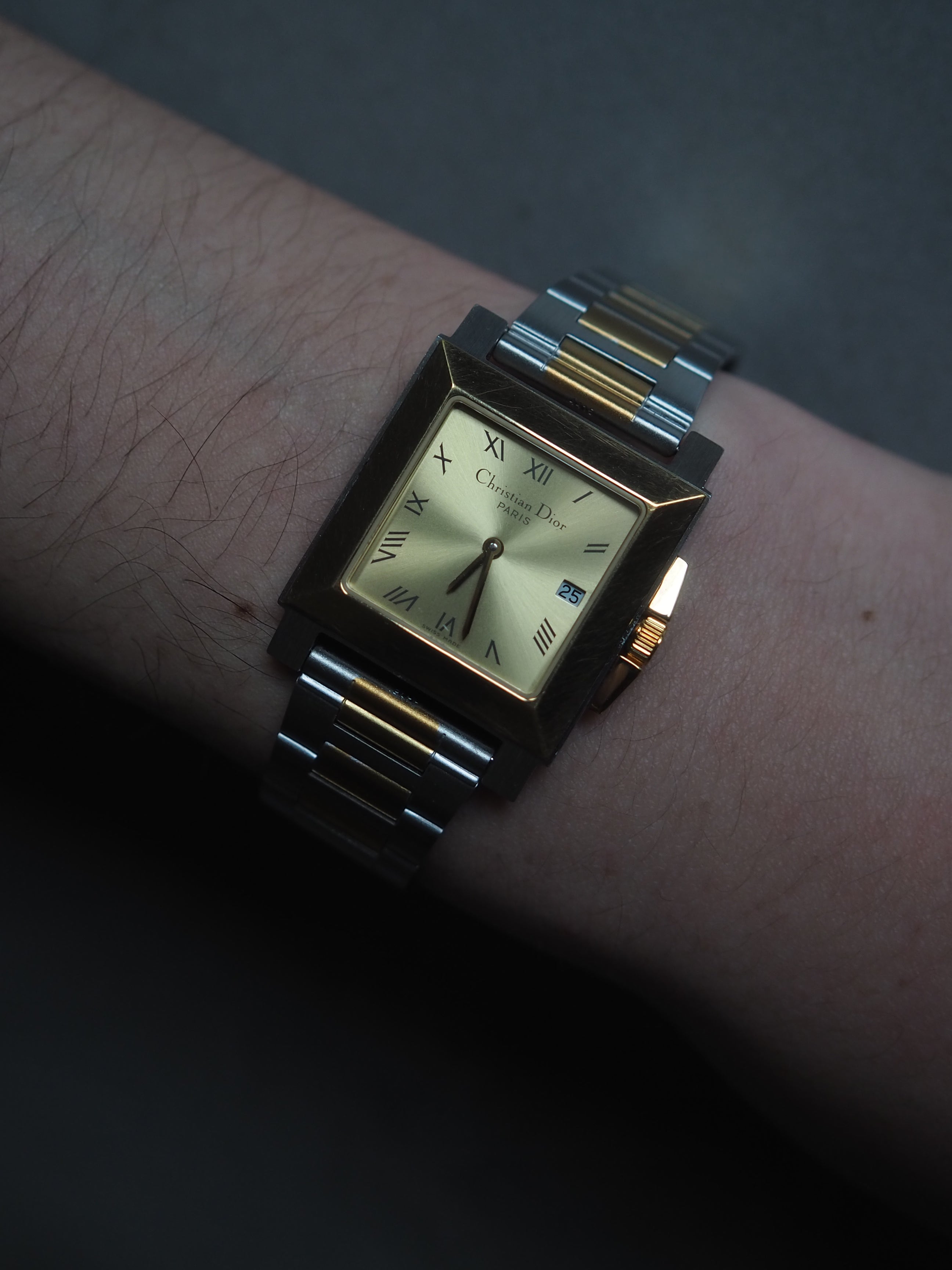Christian Dior ディオール スクエア ウォッチ 腕時計 コンビ メンズ