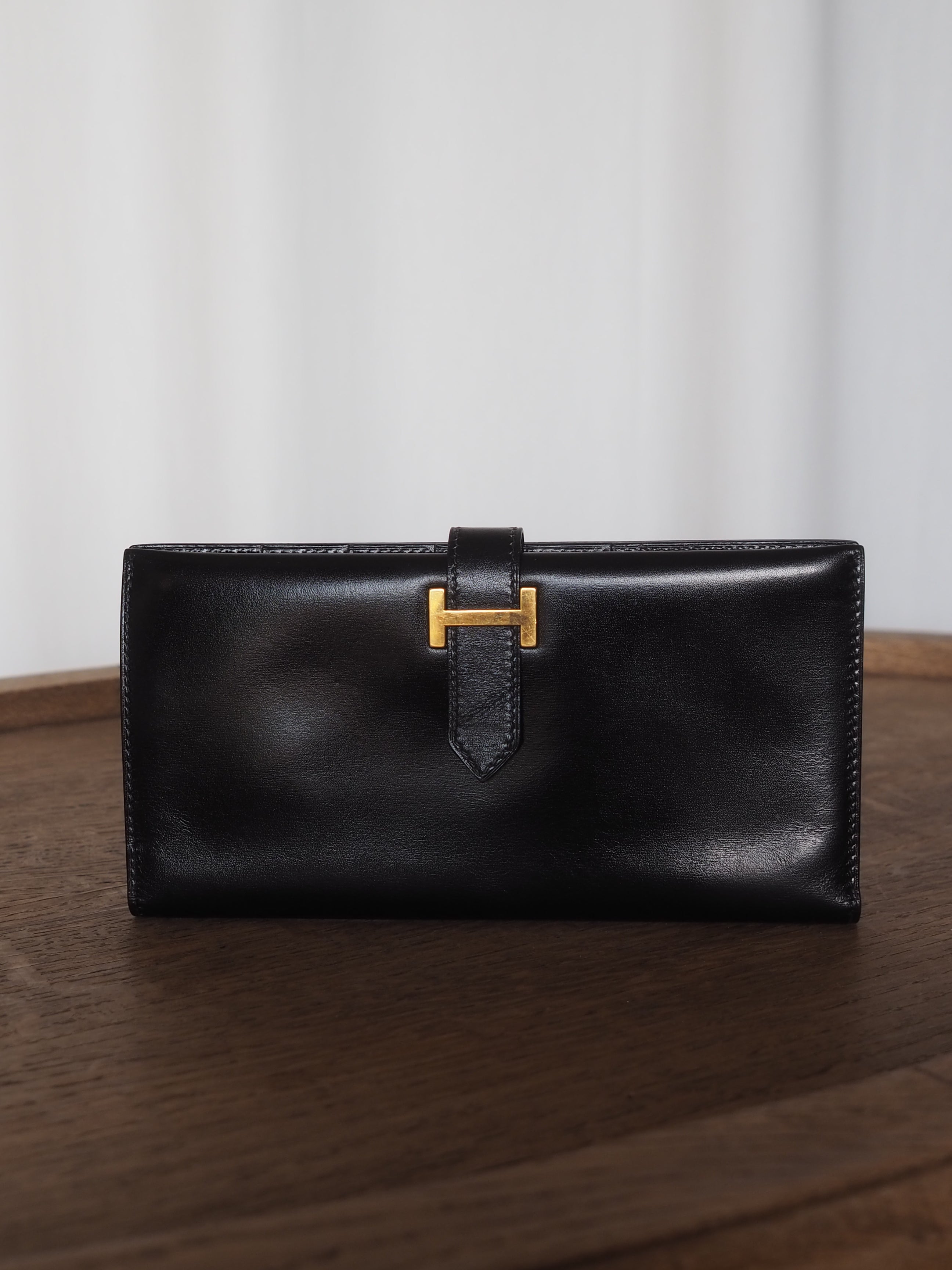 HERMES エルメス べアン クラシック ウォレット 長財布 ゴールド