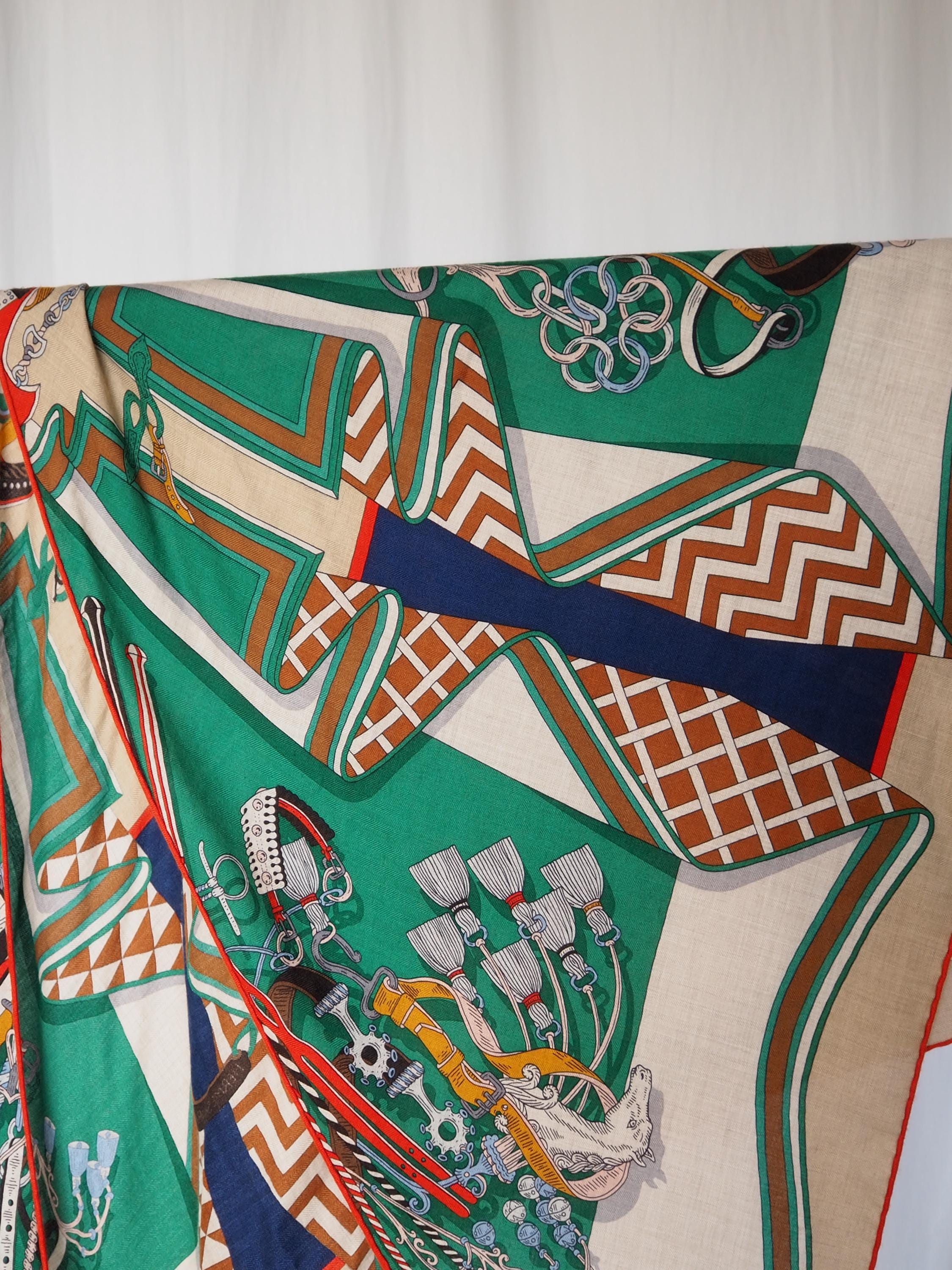 HERMES エルメス トライアングル ジェアン スカーフ カシミア シルク