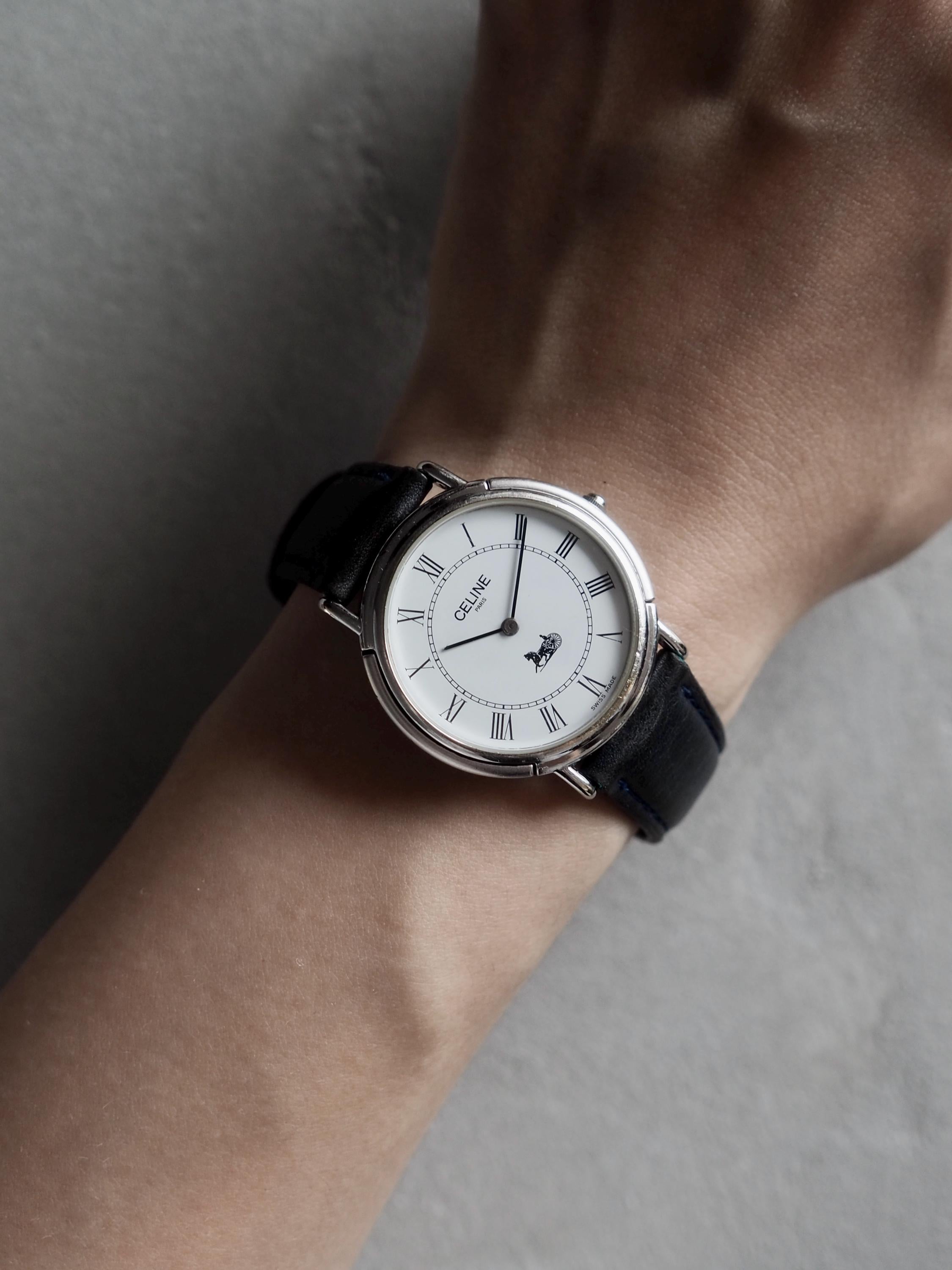 CELINE セリーヌ ラウンド ウォッチ 腕時計 シルバー ユニセックス