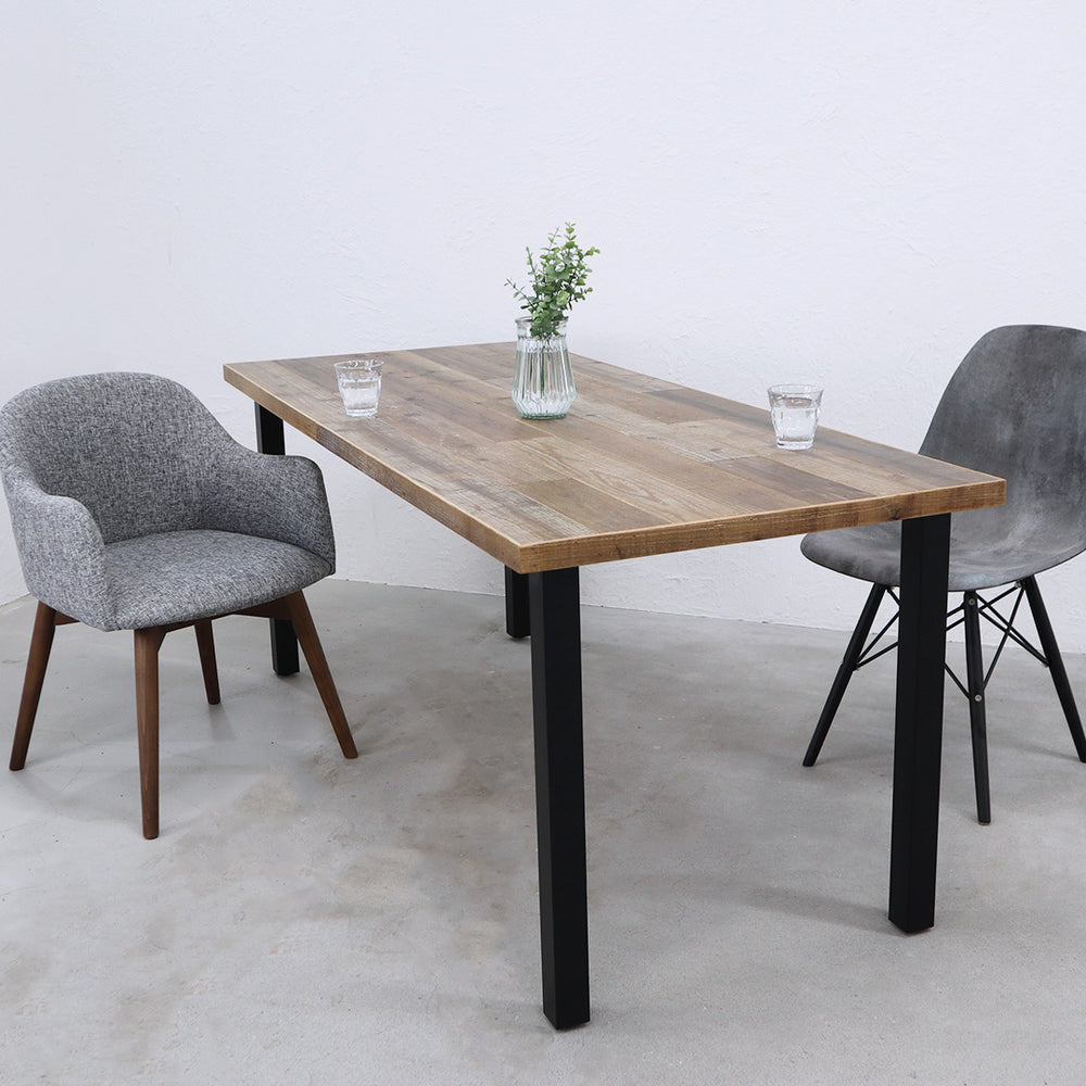 インダストリアル無垢材テーブル／アイアンバーレッグス – DREAM SPACE