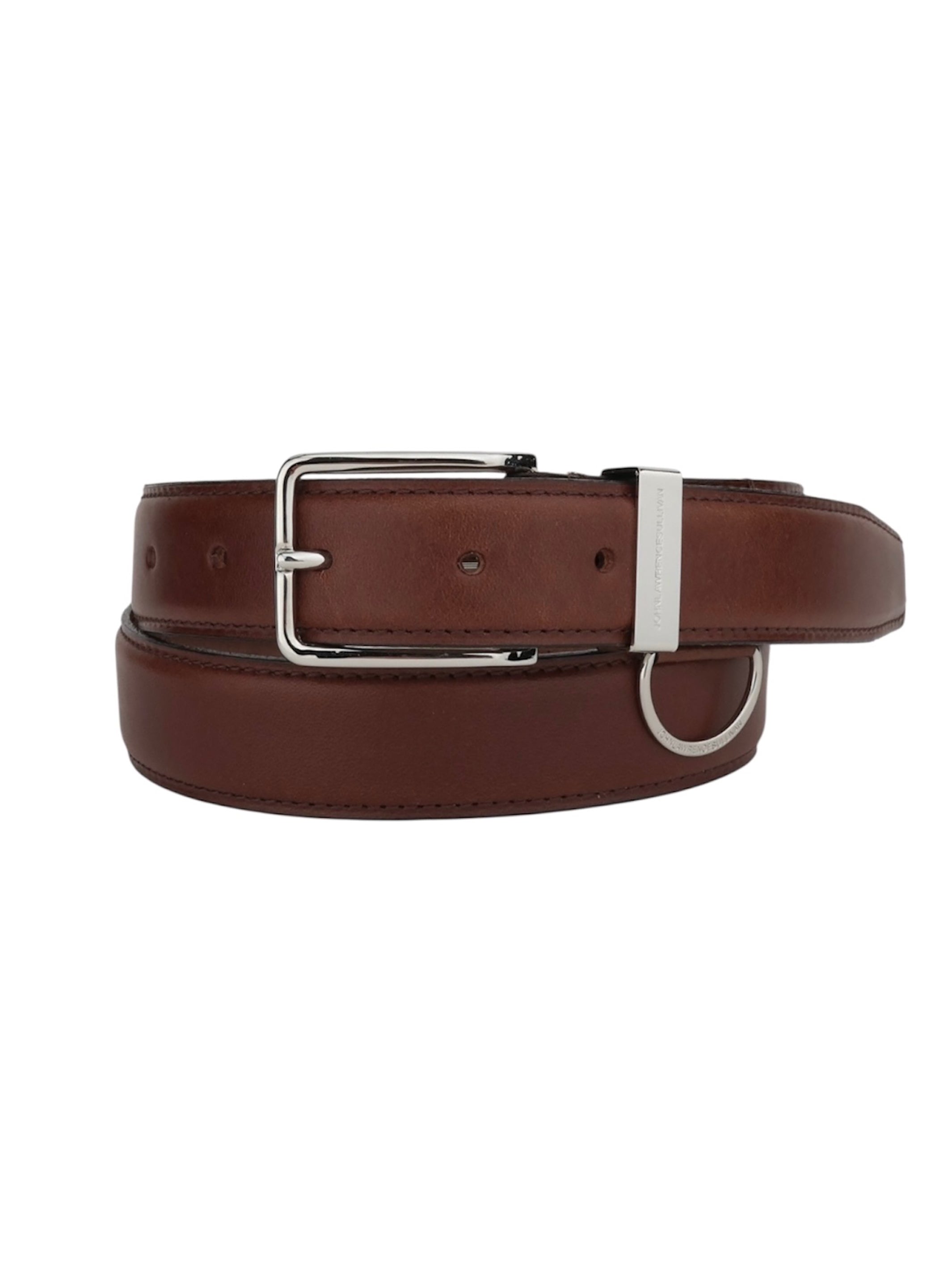 LEATHER PIN BUCKLE BELT WITH D-RING