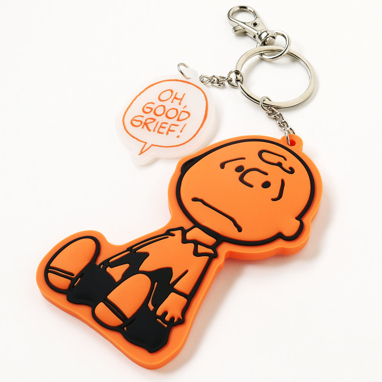 ラバーキーホルダー チャーリー・ブラウン オレンジ – PEANUTS Cafe