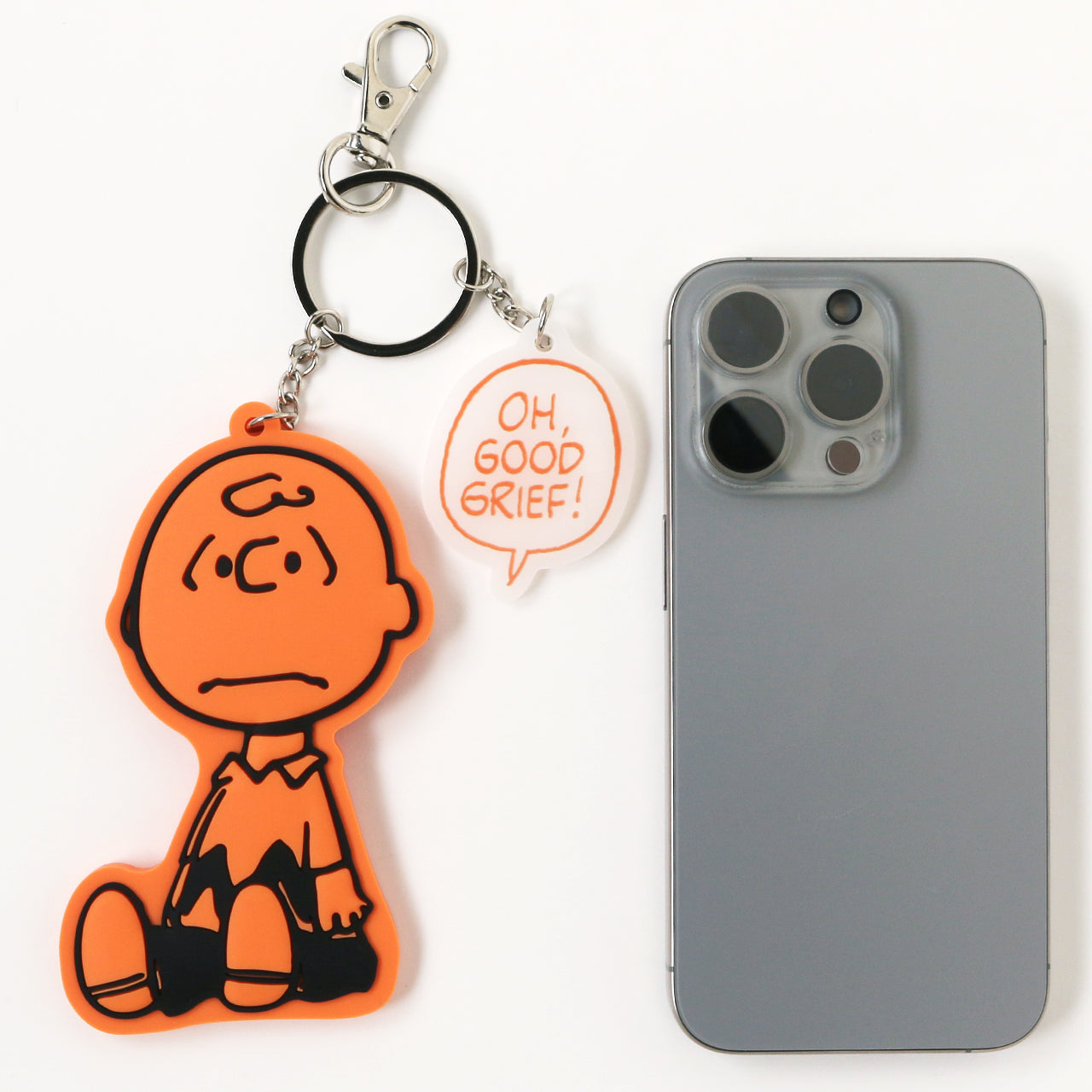 ラバーキーホルダー チャーリー・ブラウン オレンジ – PEANUTS Cafe