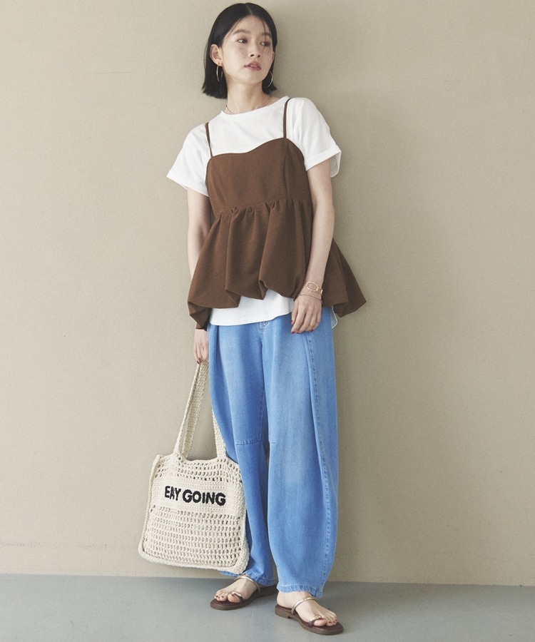 ソフトデニムワイドタックパンツ(36 BLUE): パンツ｜PMbox P&M